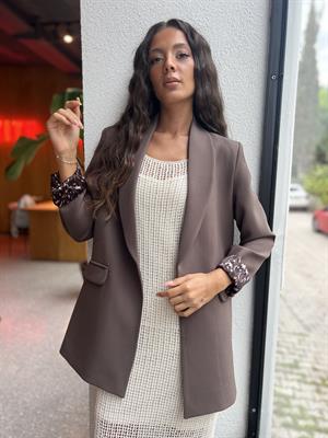 Şal Yaka Blazer Ceket-Kahve 
