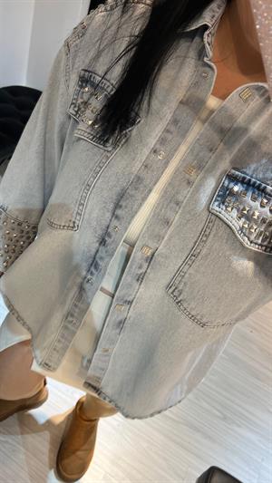 Shz.Zımba Detaylı Gömlek Ceket-Mavi