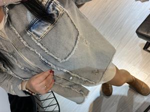 Shz.Taş Detaylı Gömlek Ceket-Mavi