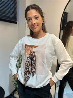 Toka Detaylı Sweat-Ekru