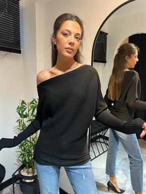 Yarasa Kol Triko-Siyah