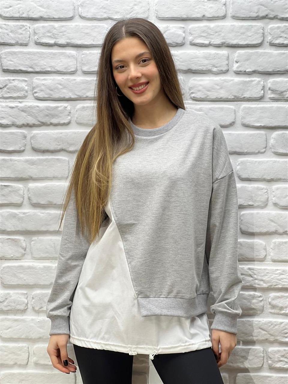Asimetrik Sweat-Gri