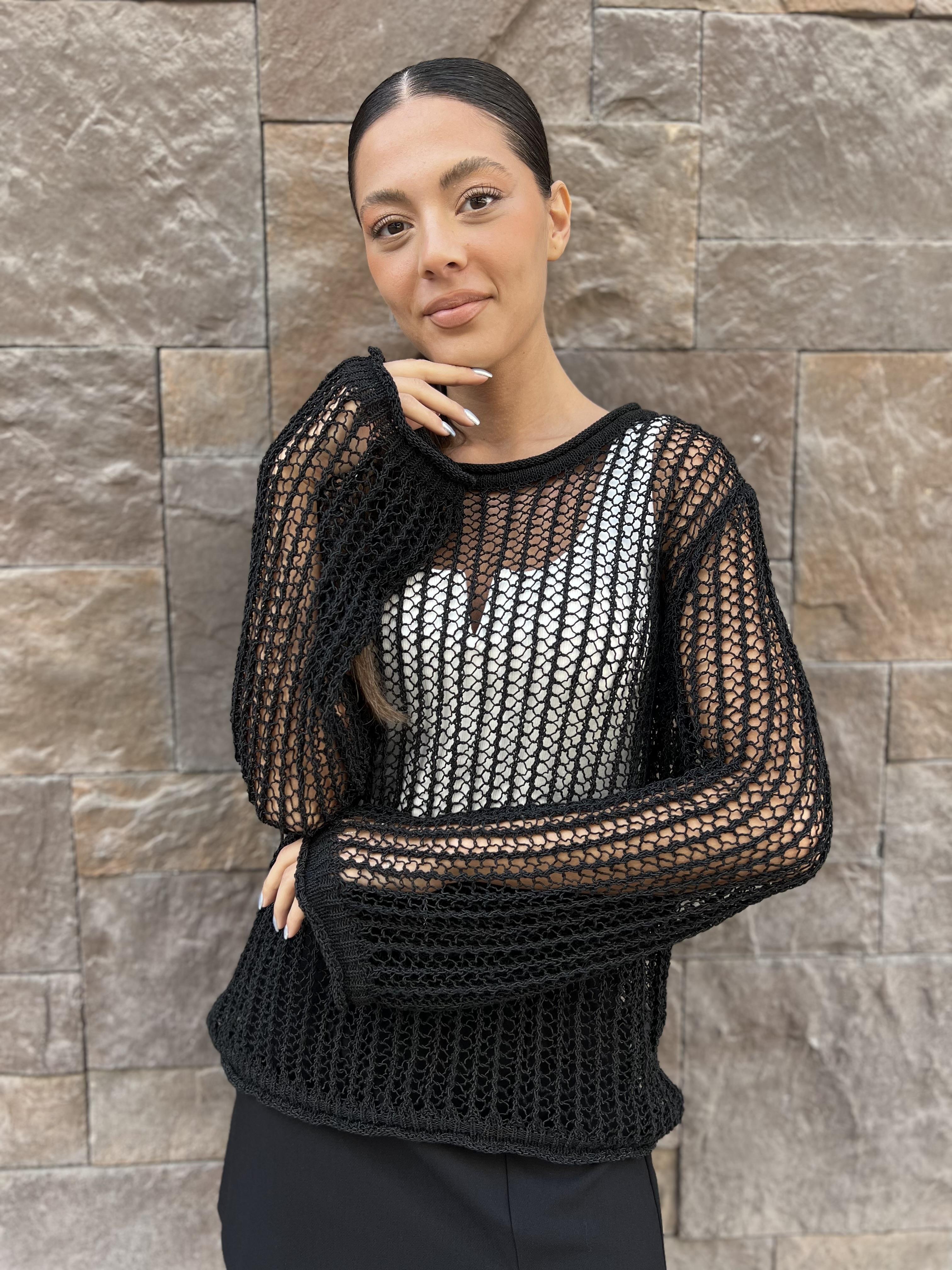 Dlvn Ajurlu Bluz-Siyah