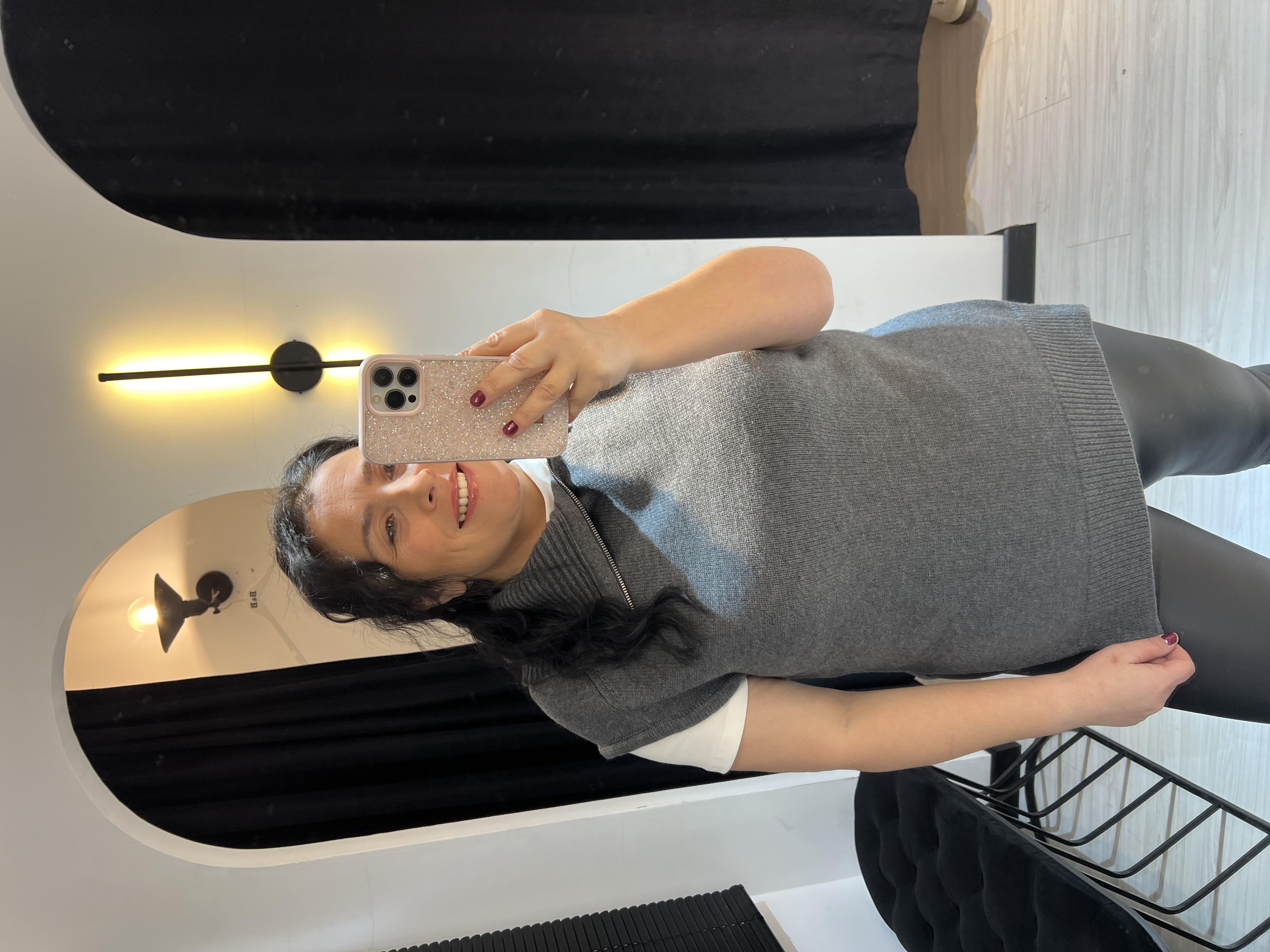 Dlvn Fermuar Yaka Süveter-Gri