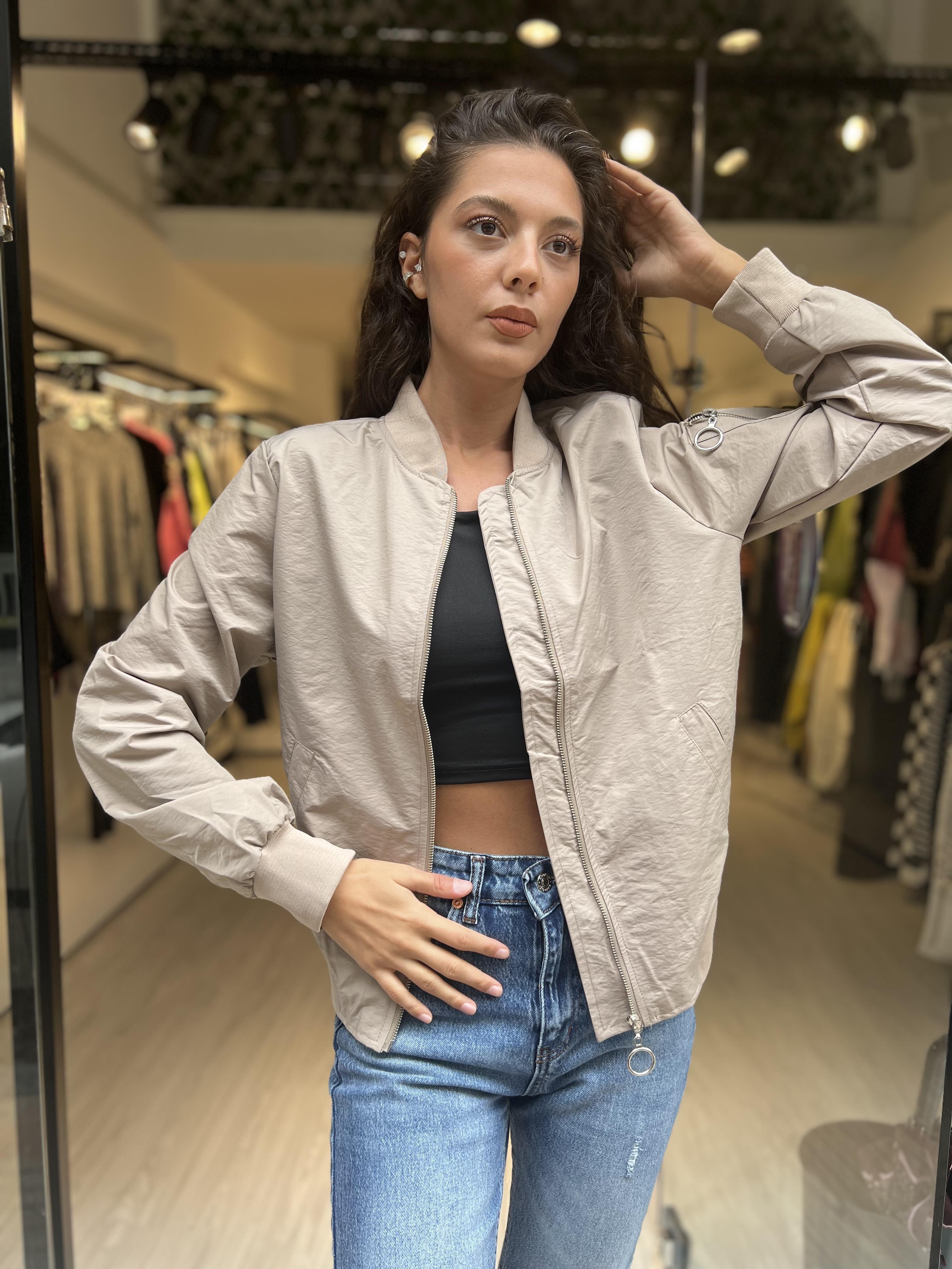 Düz Kısa Bomber-Taş