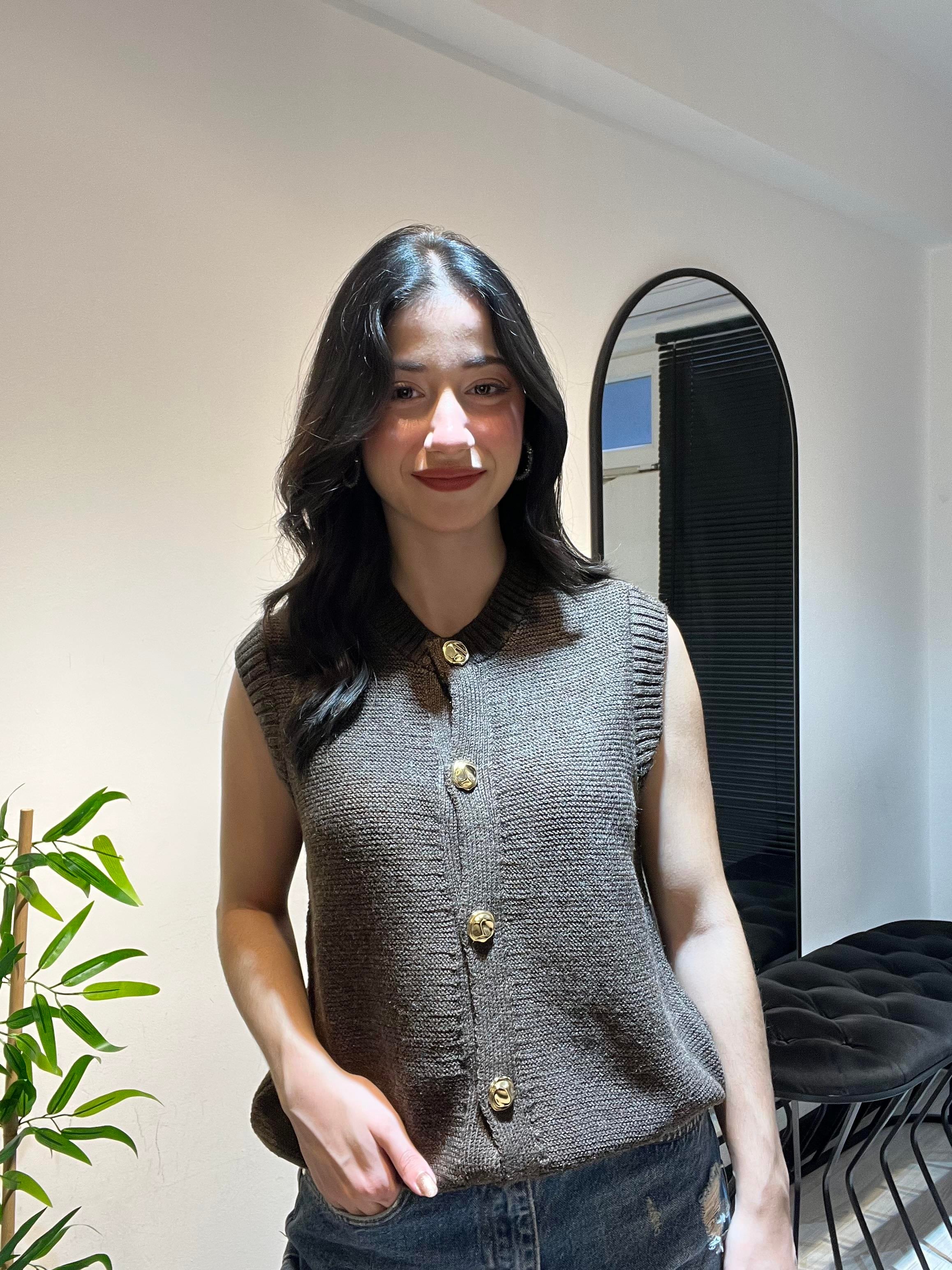 Key Triko Yelek-Kahve