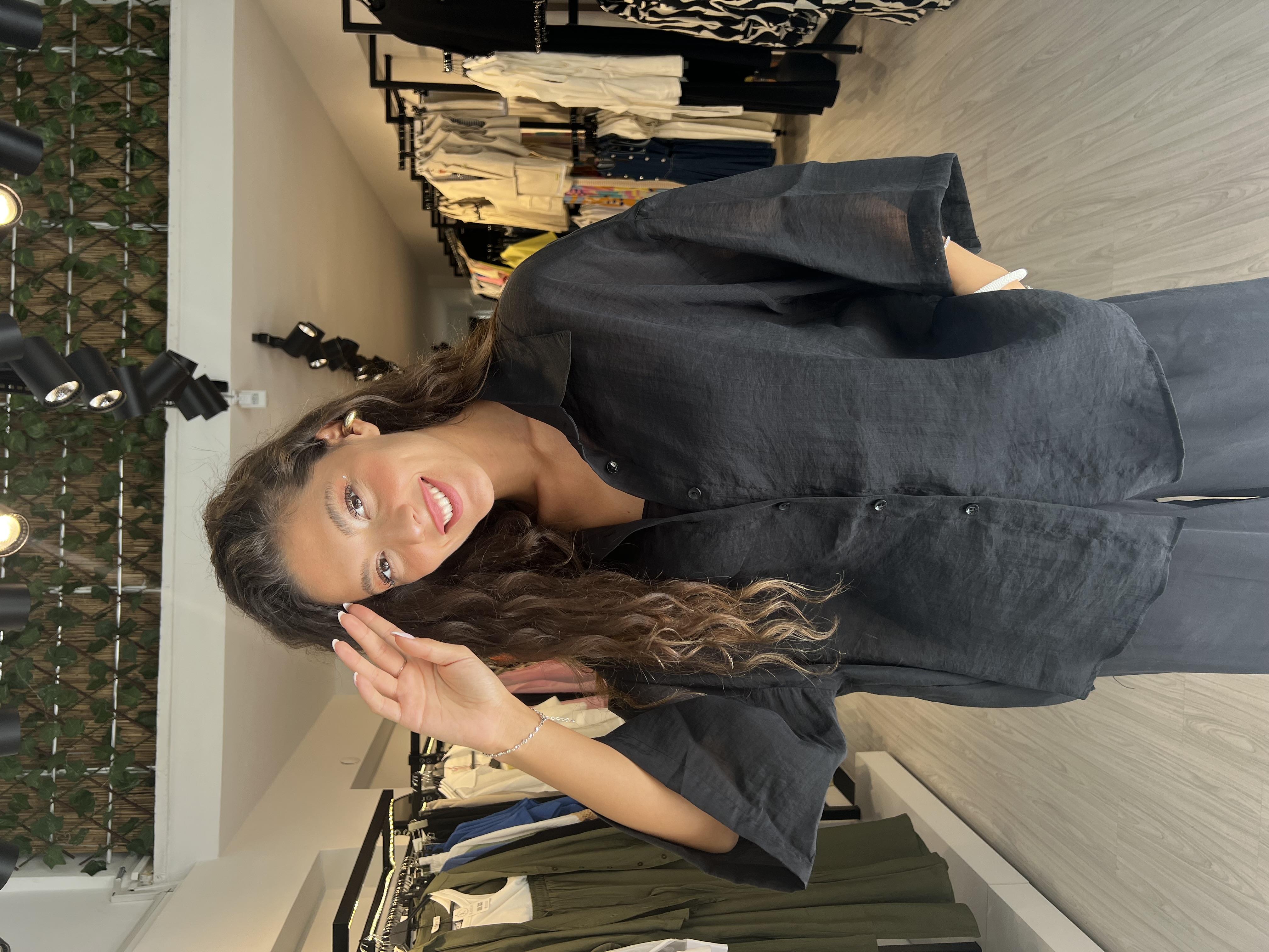 Perry Kısa Kollu Gömlek-Siyah