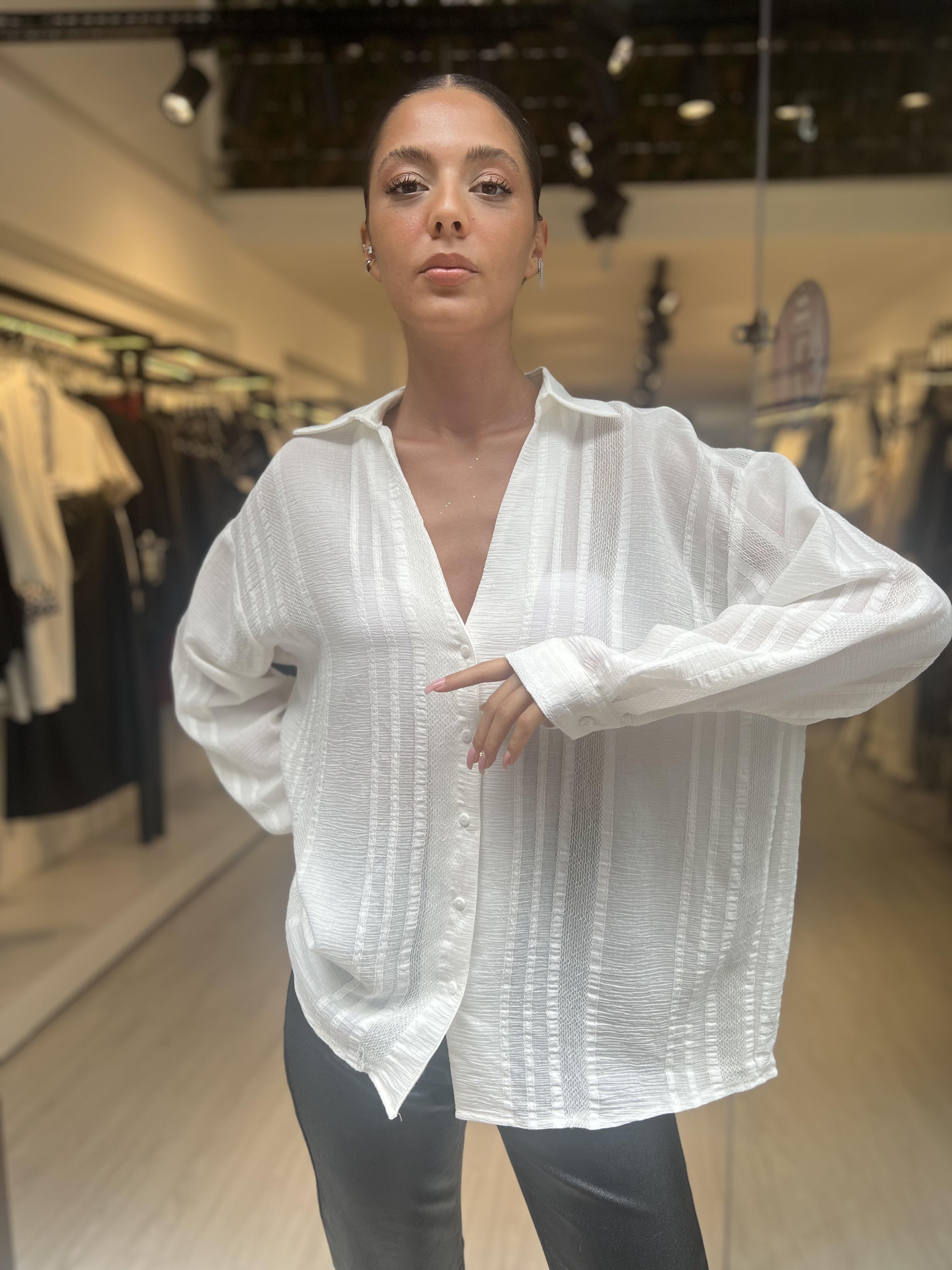 Pry Transparan Gömlek-Taş