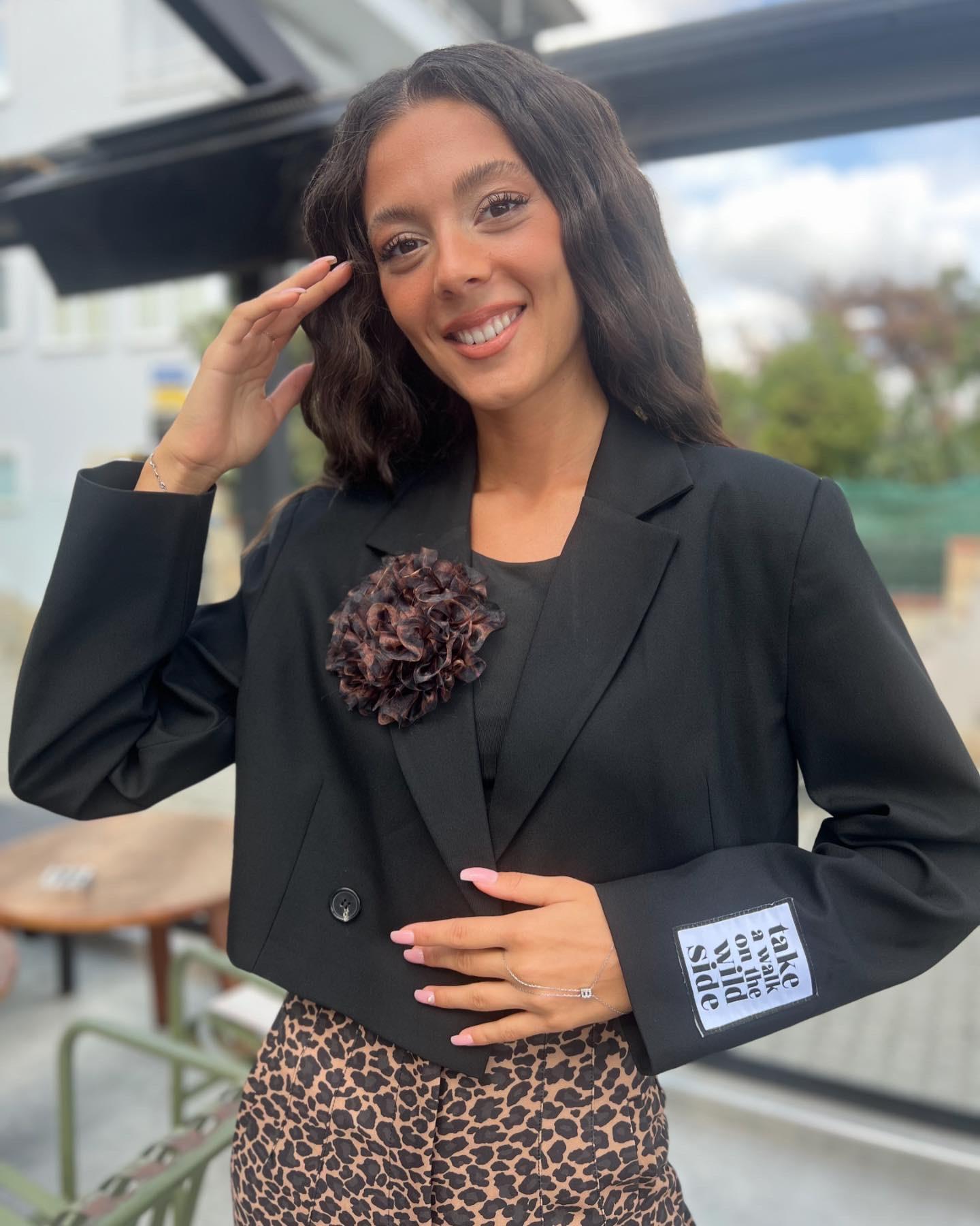 Q.Gül Det.Ceket-Leopar Kahve