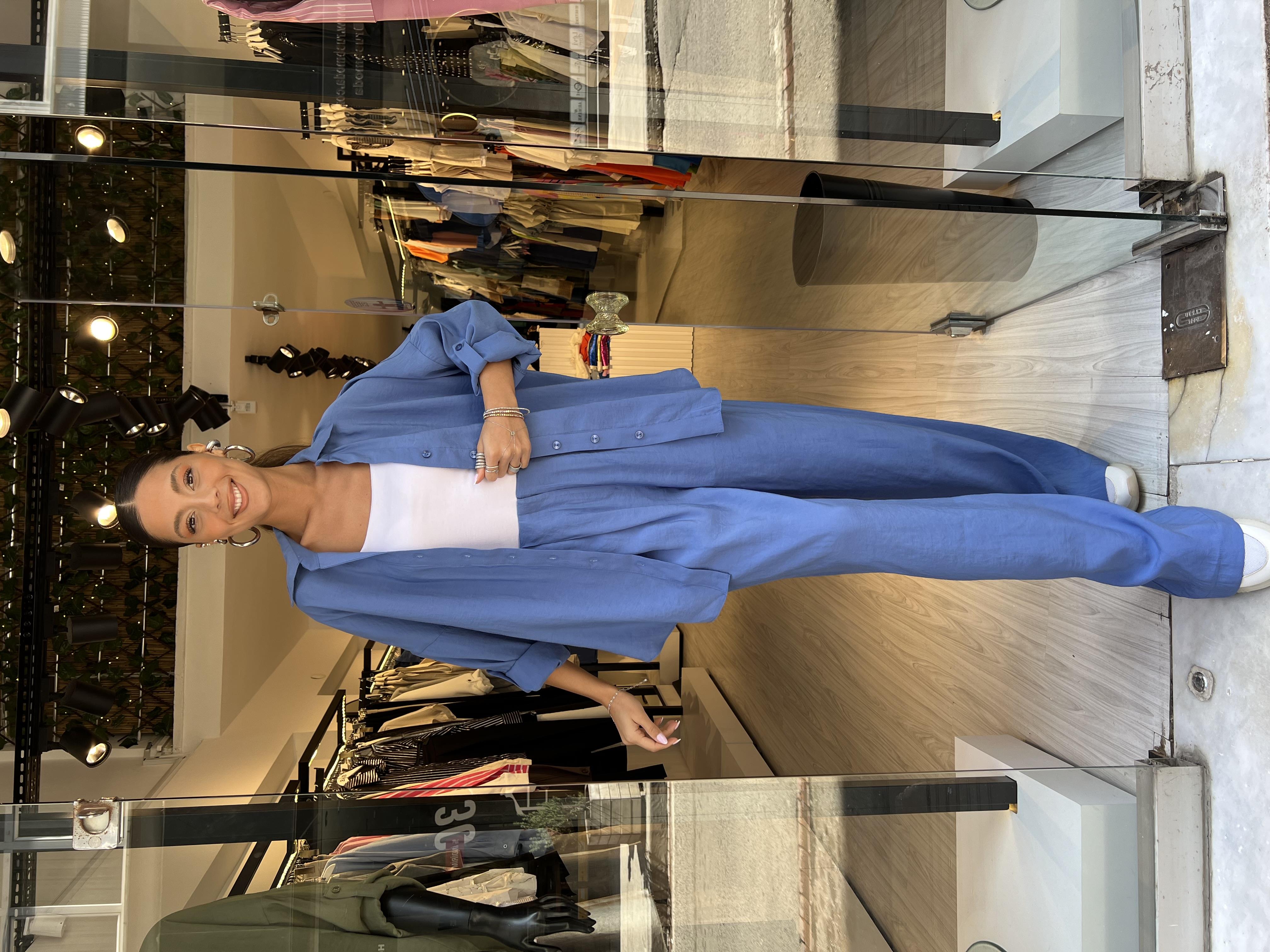 Tensel Kumaş Takım -Mavi 