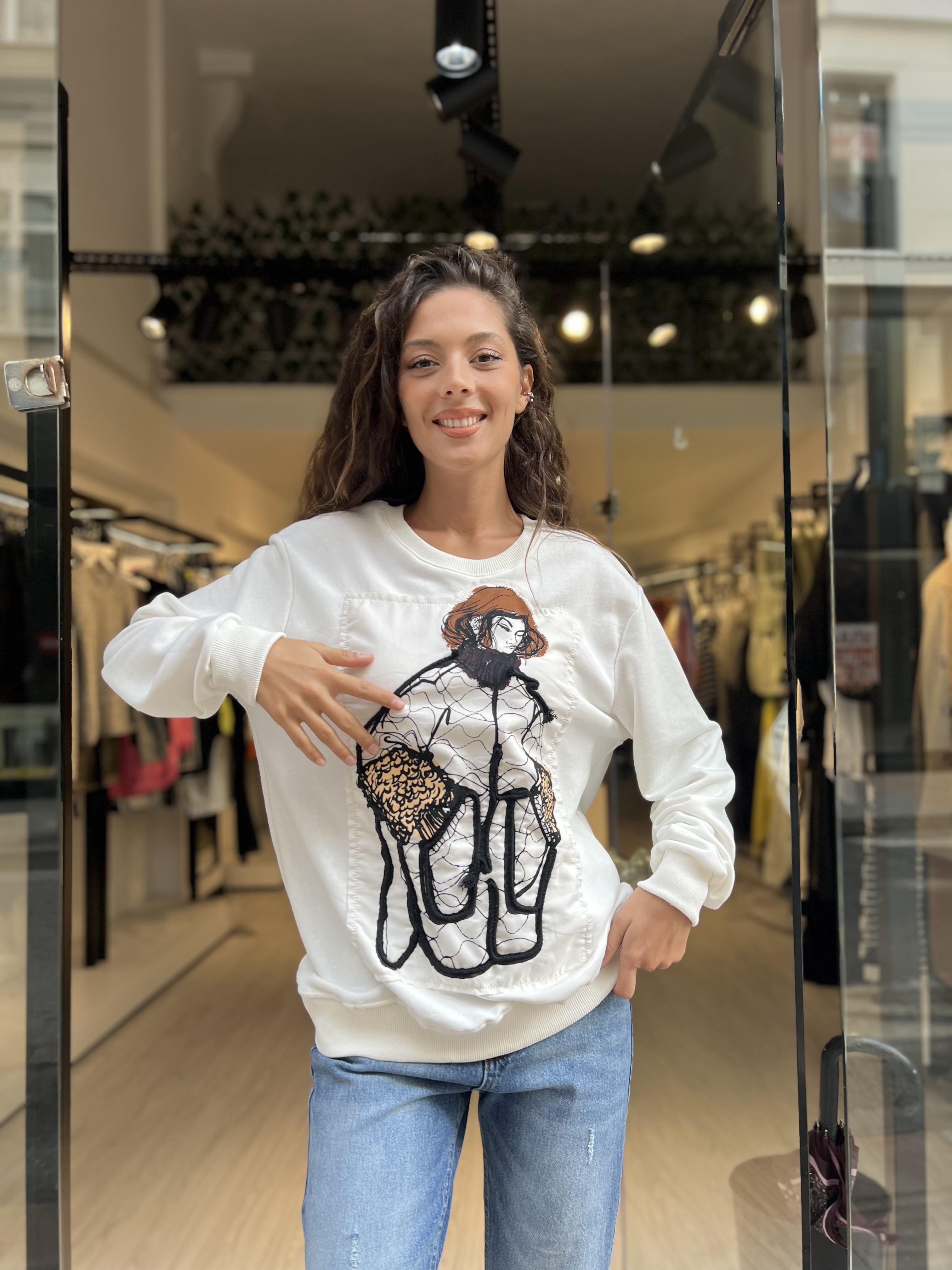 Zr Kızlı Sweat-Ekru