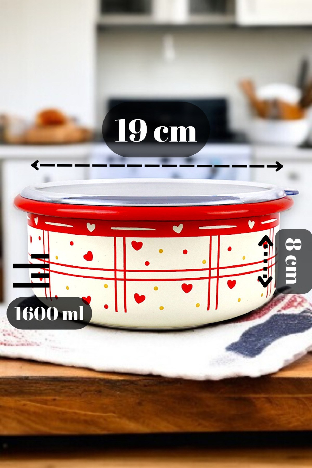 18 No Emaye Saklama Kabı