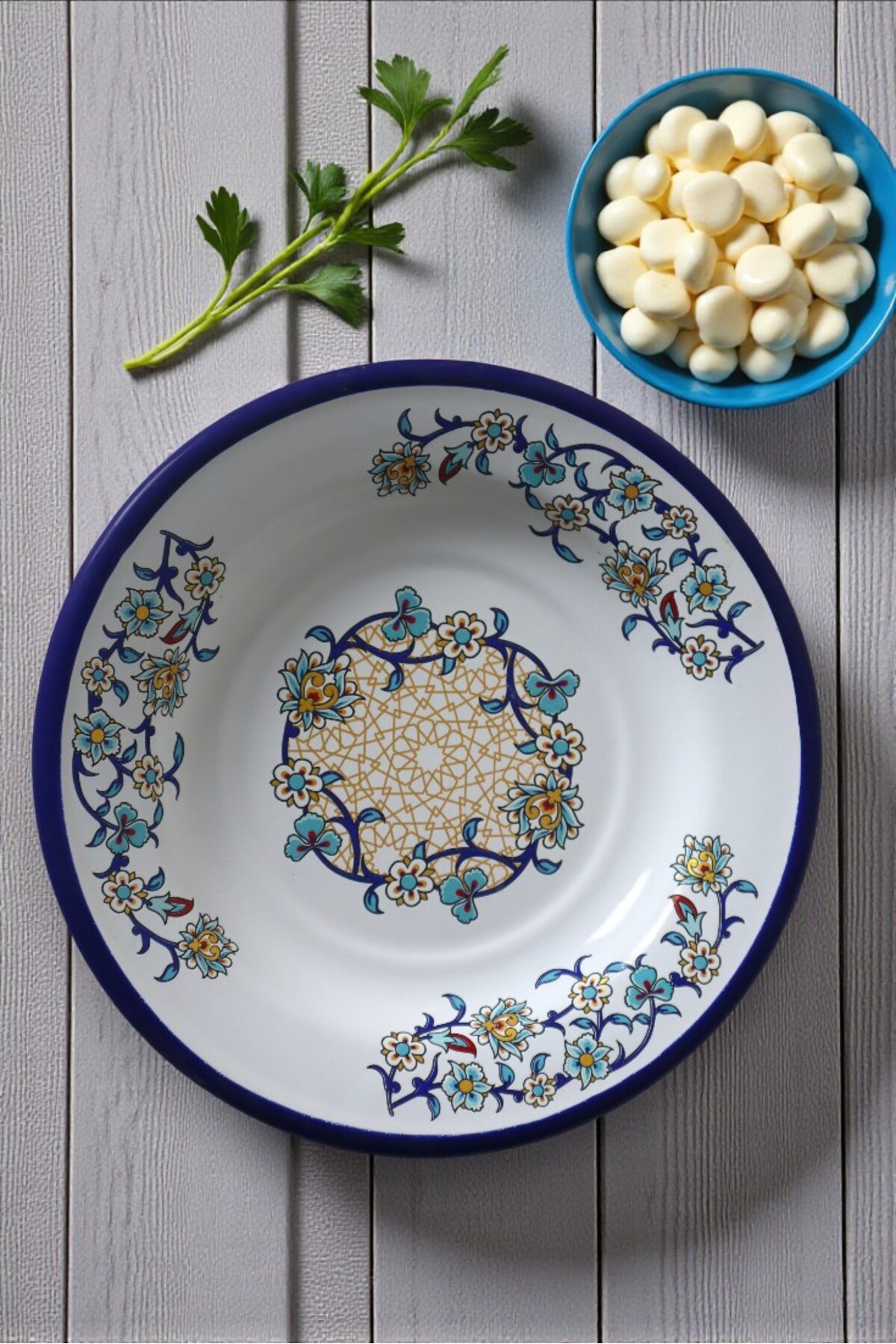 24 No Emaye Yemek Tabak, Servis, Yemek Kamp, Piknik, Çeyiz 24 Cm