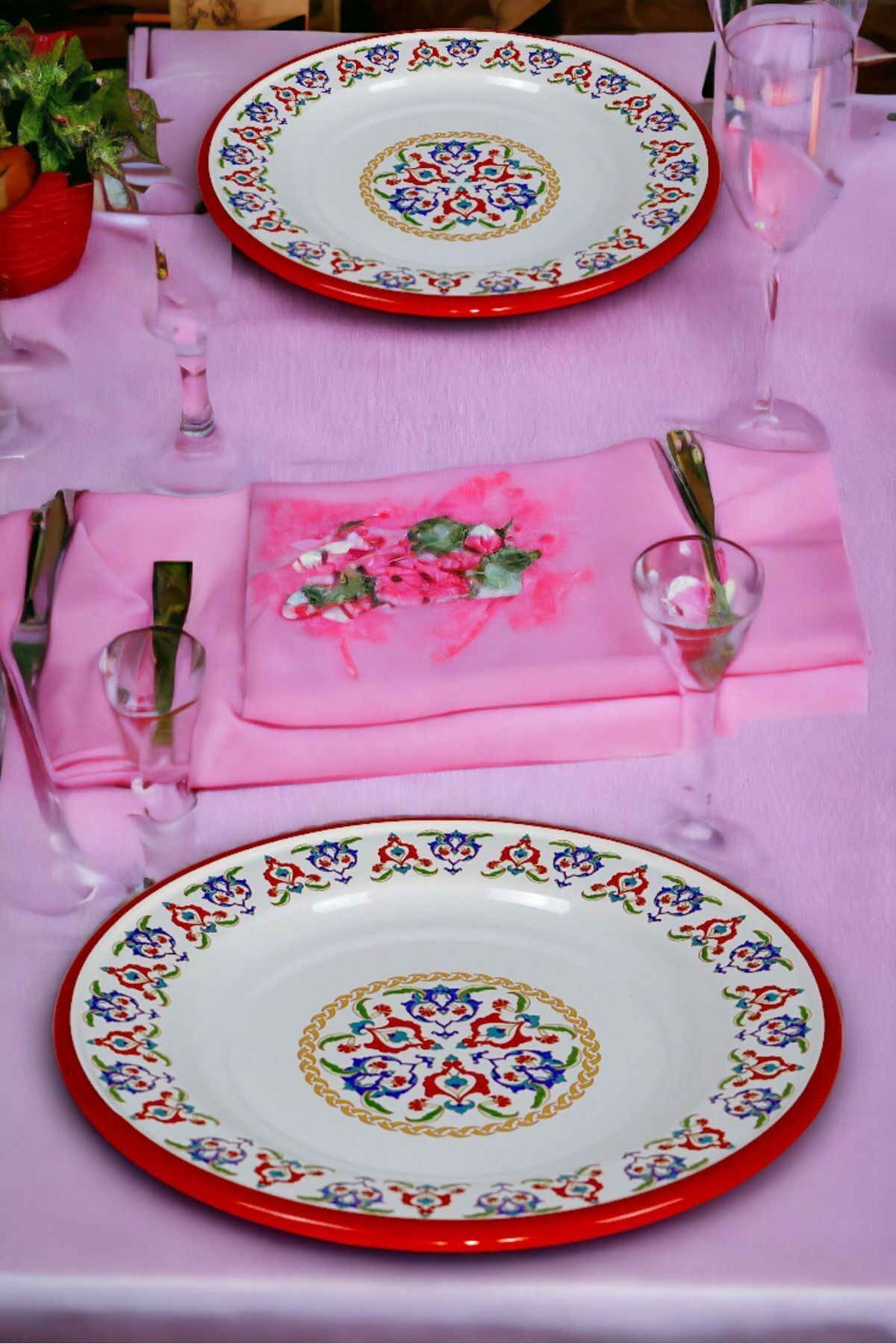 30 No 30 Cm Emaye Yemek Tabağı Tabak Servis Yemek Kamp Piknik
