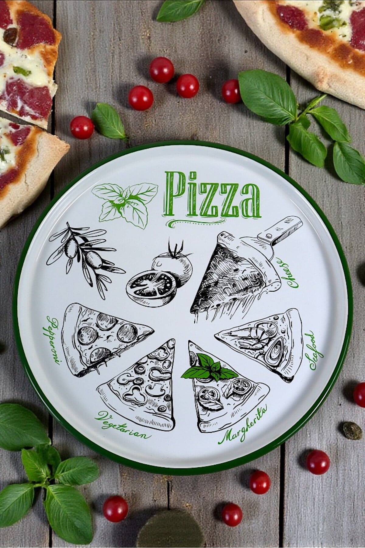 36 No Pizza Tabağı Tepsisi Supla Pasta Tabağı Servis Tabağı.fırın Tepsi 36cm