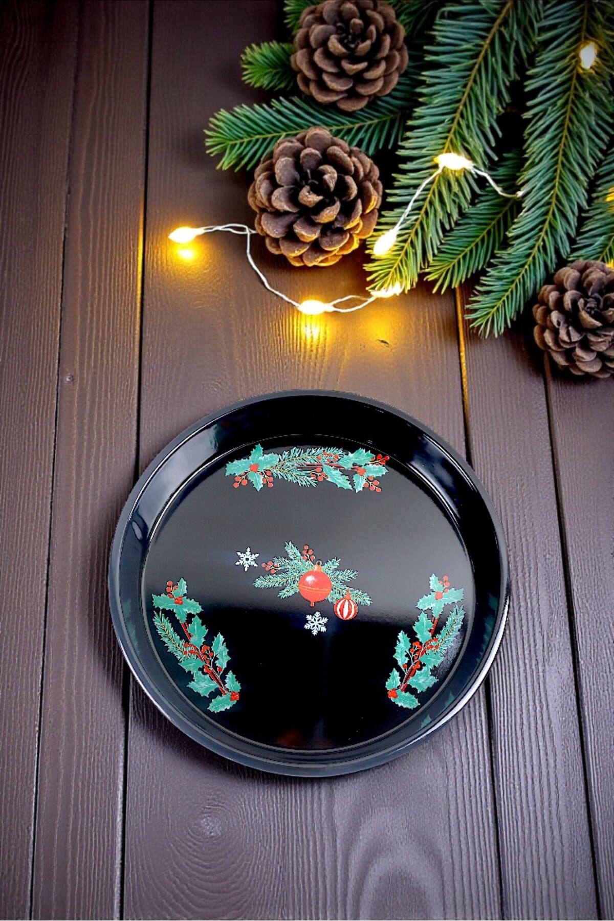 38 No Emaye Fırın Tepsi Yuvarlak Tepsi ~38 Cm