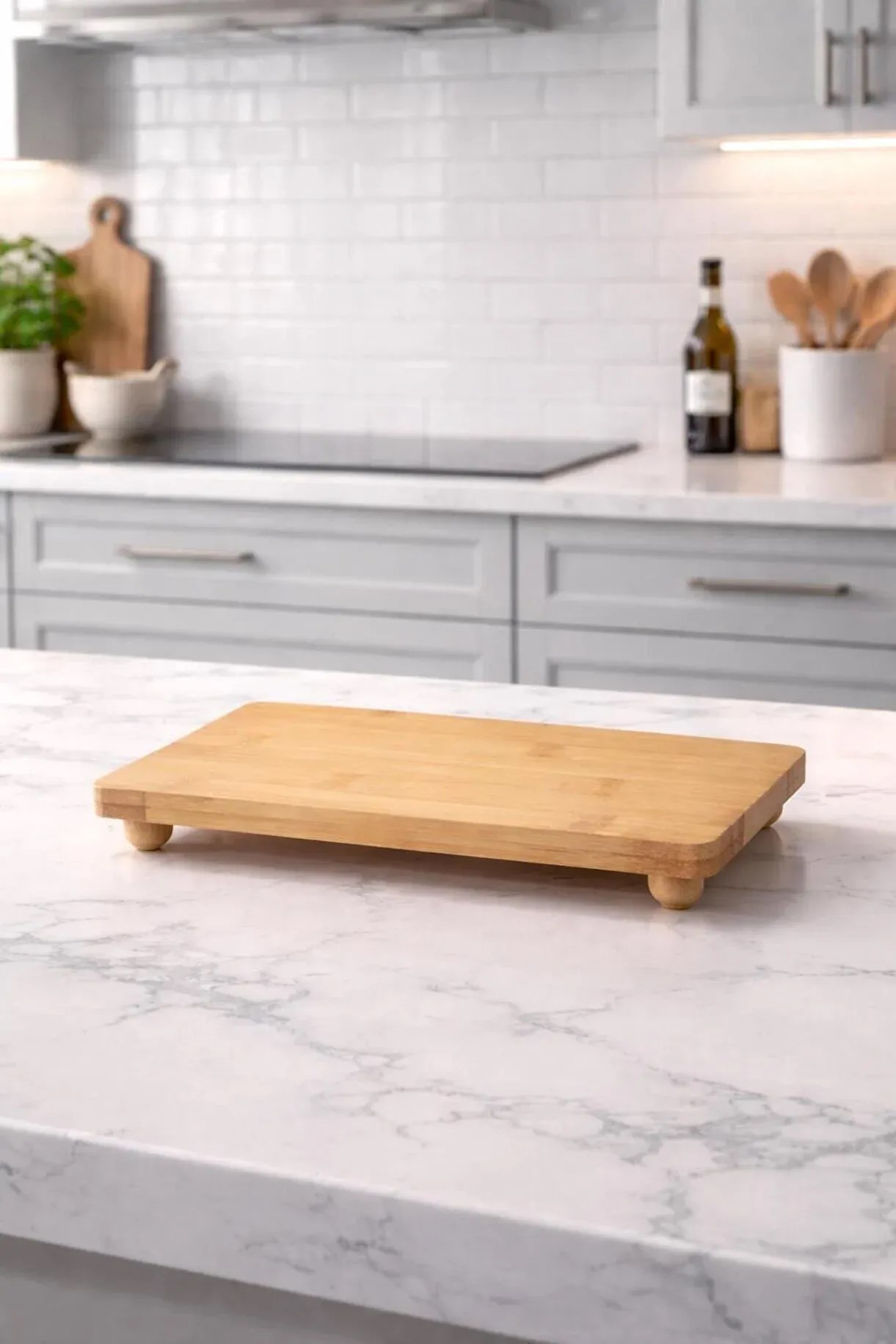 Bambu Yağdanlık Standı – Doğal Ahşap Yağlık Altlığı
