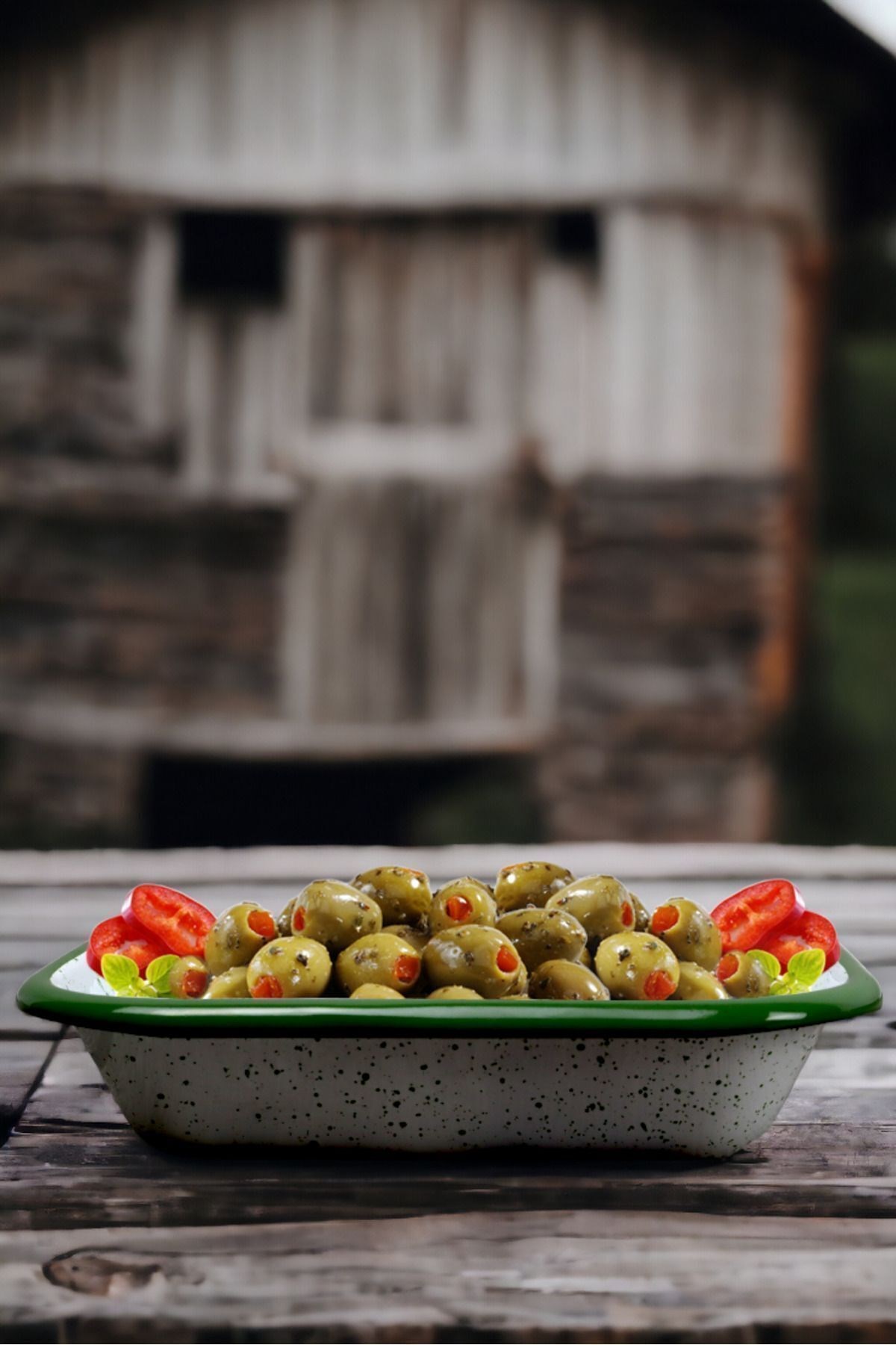 13 No Emaye Dörtgen Tabak Meze Kahvaltılık Kamp Piknik
