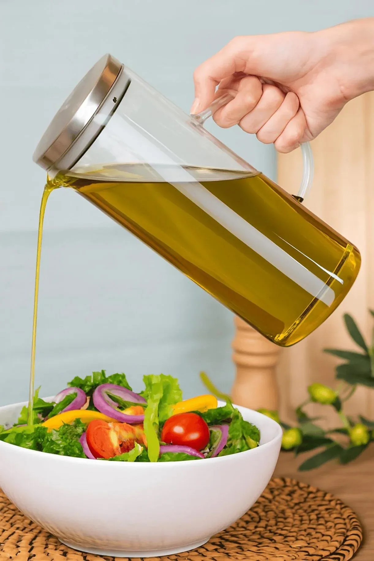 1500 ml Borosilikat Cam Yağlık Sirkelik – Çelik Kapaklı Sürahi