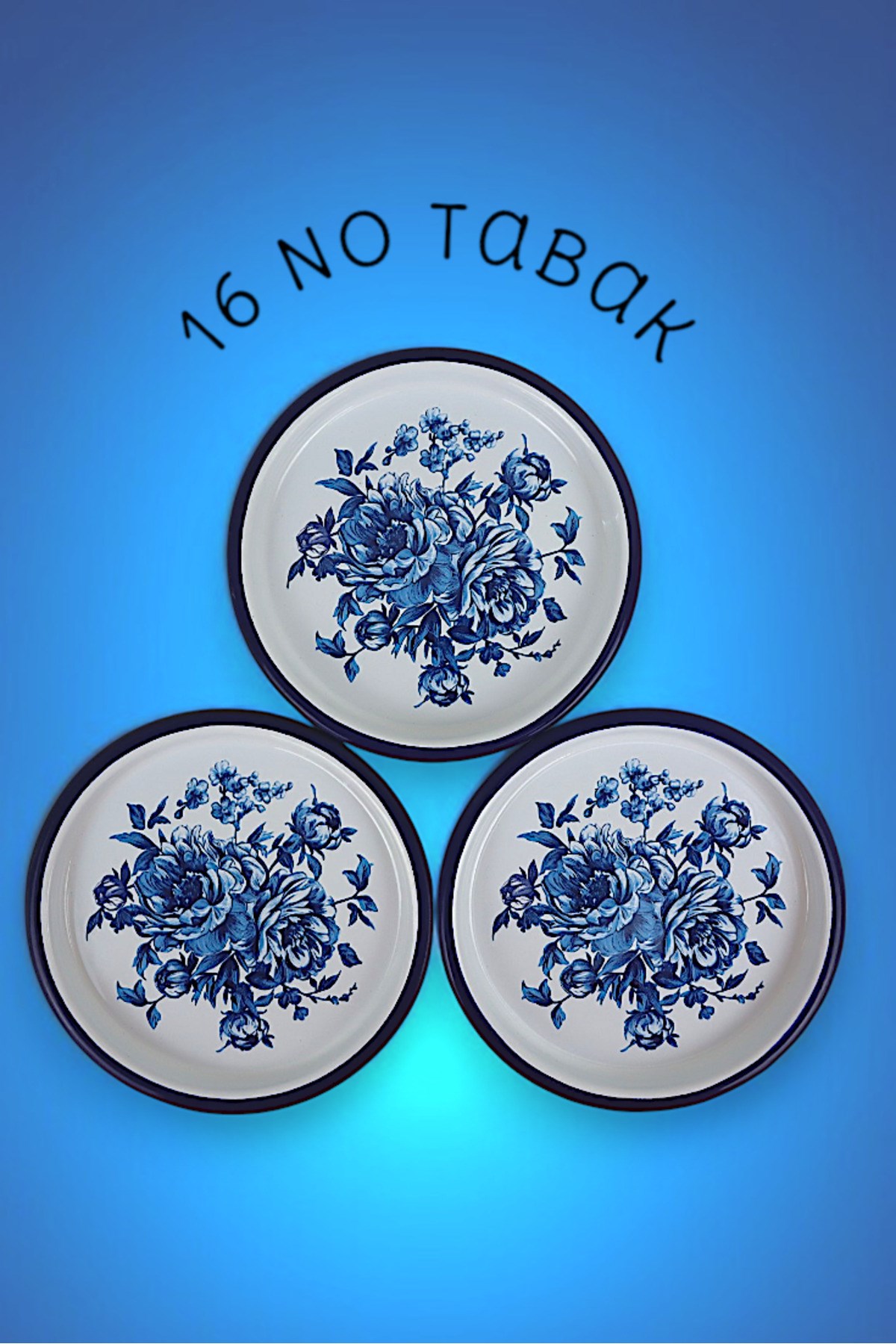 16 Cm 3 Parça Emaye Tabak 3 Kişilik Kahve Tabağı, Servis Tabağı Çerez Tabağı,, Hediye,