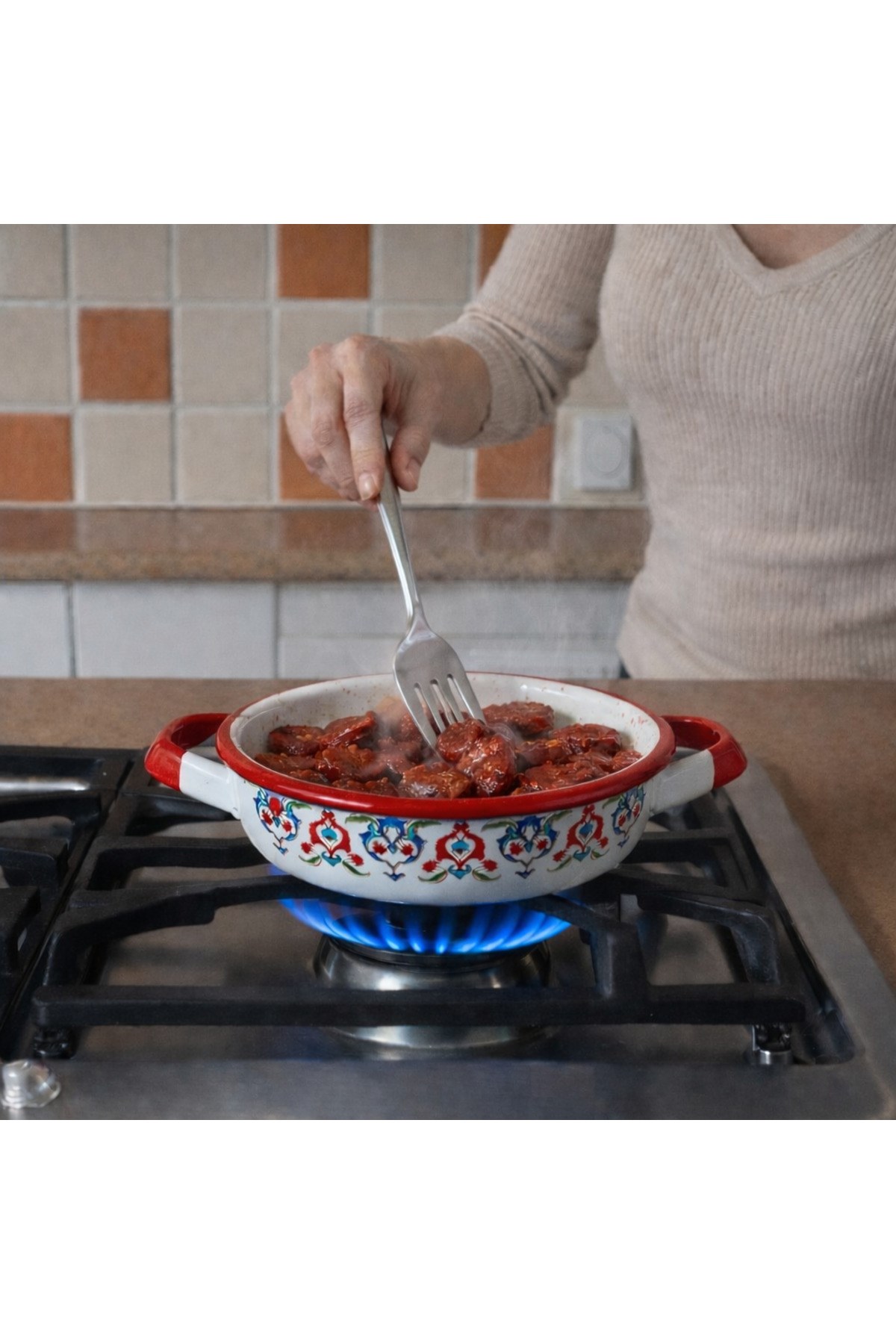 20 No Emaye Sahan, Servis, Yemek Kamp, Piknik, Çeyiz