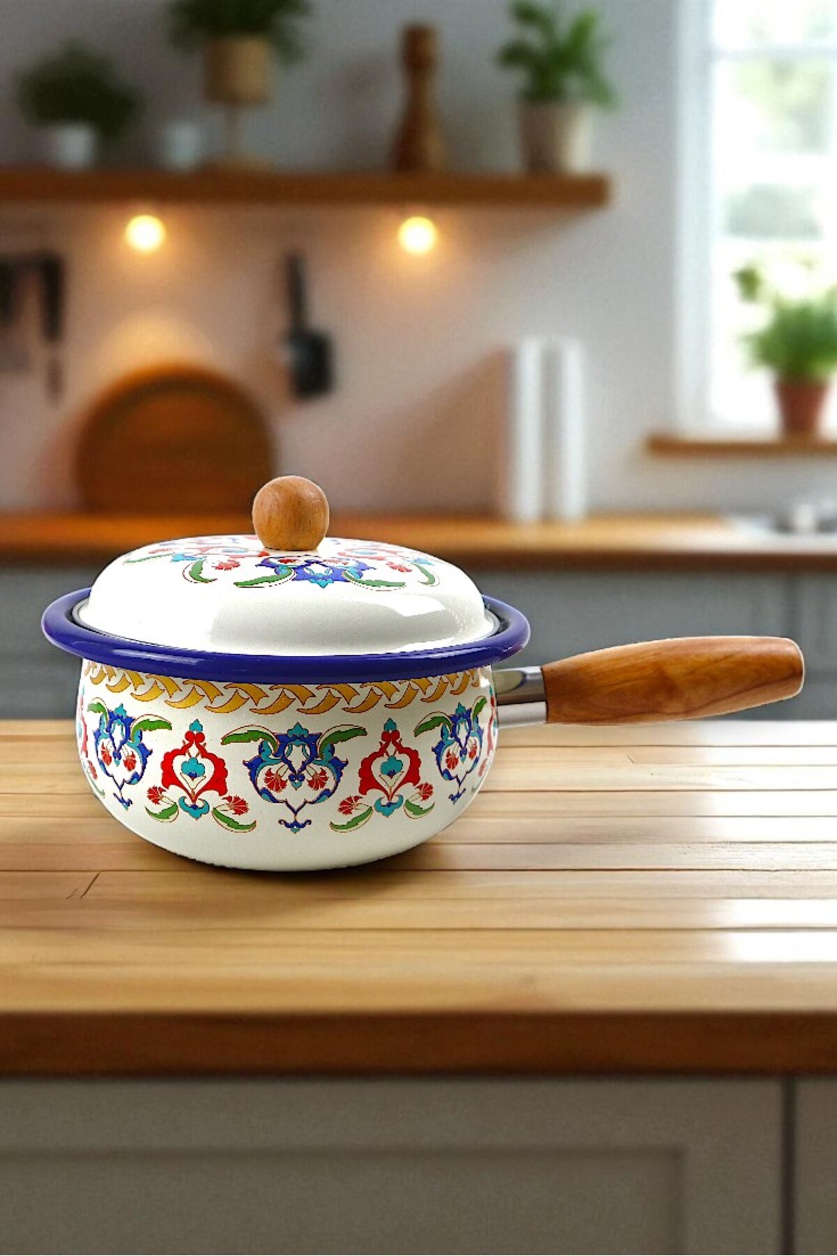 20 No Emaye Tencere Kapaklı, Servis, Yemek Kamp, Piknik, Çeyiz