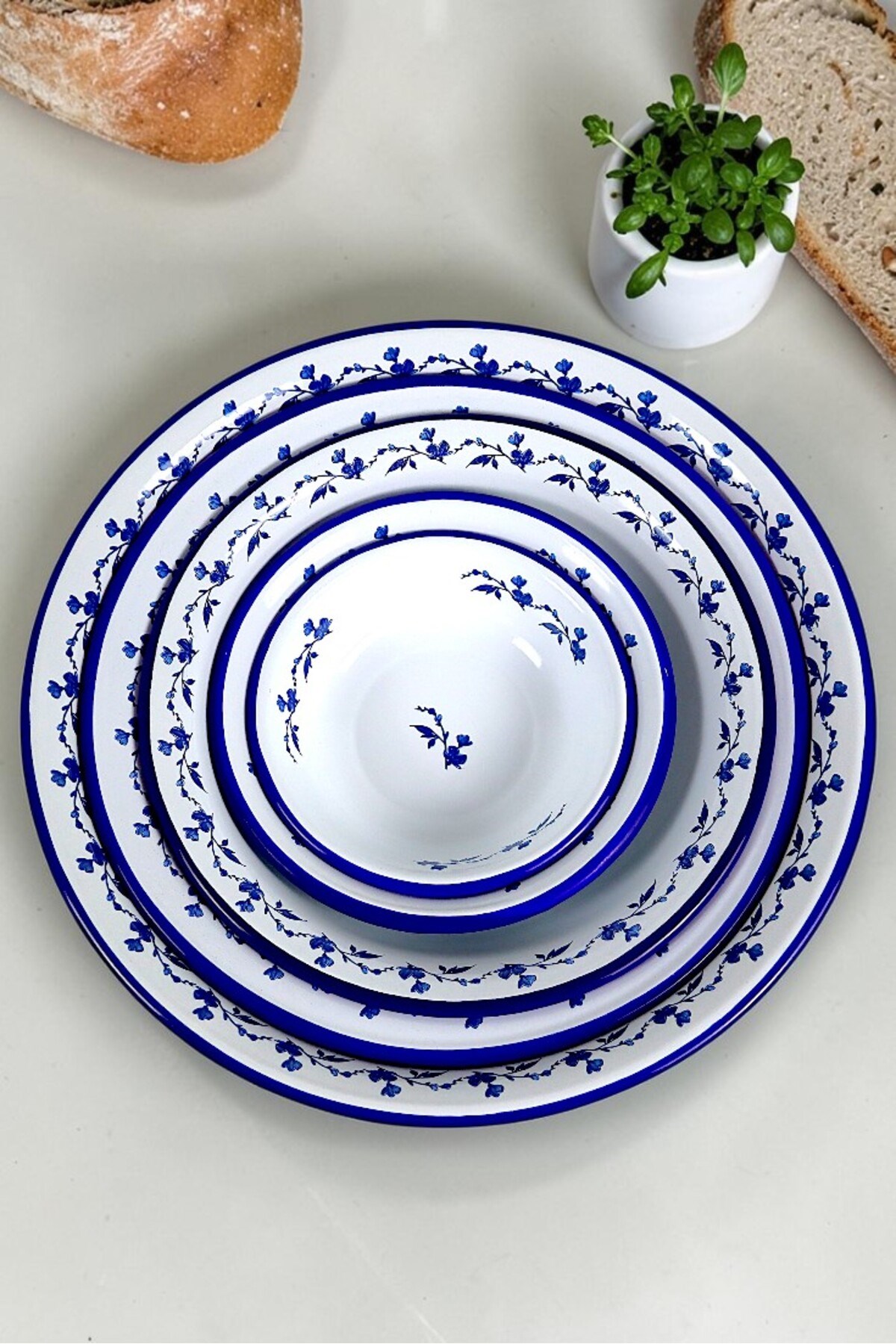 20cm-24cm-32 Cm-36 Cm-40 Cm 5 li Emaye Leğen Çırpma Ve Karıştırma Kabı, Hamur Leğeni,Meyvelik, Çeyiz