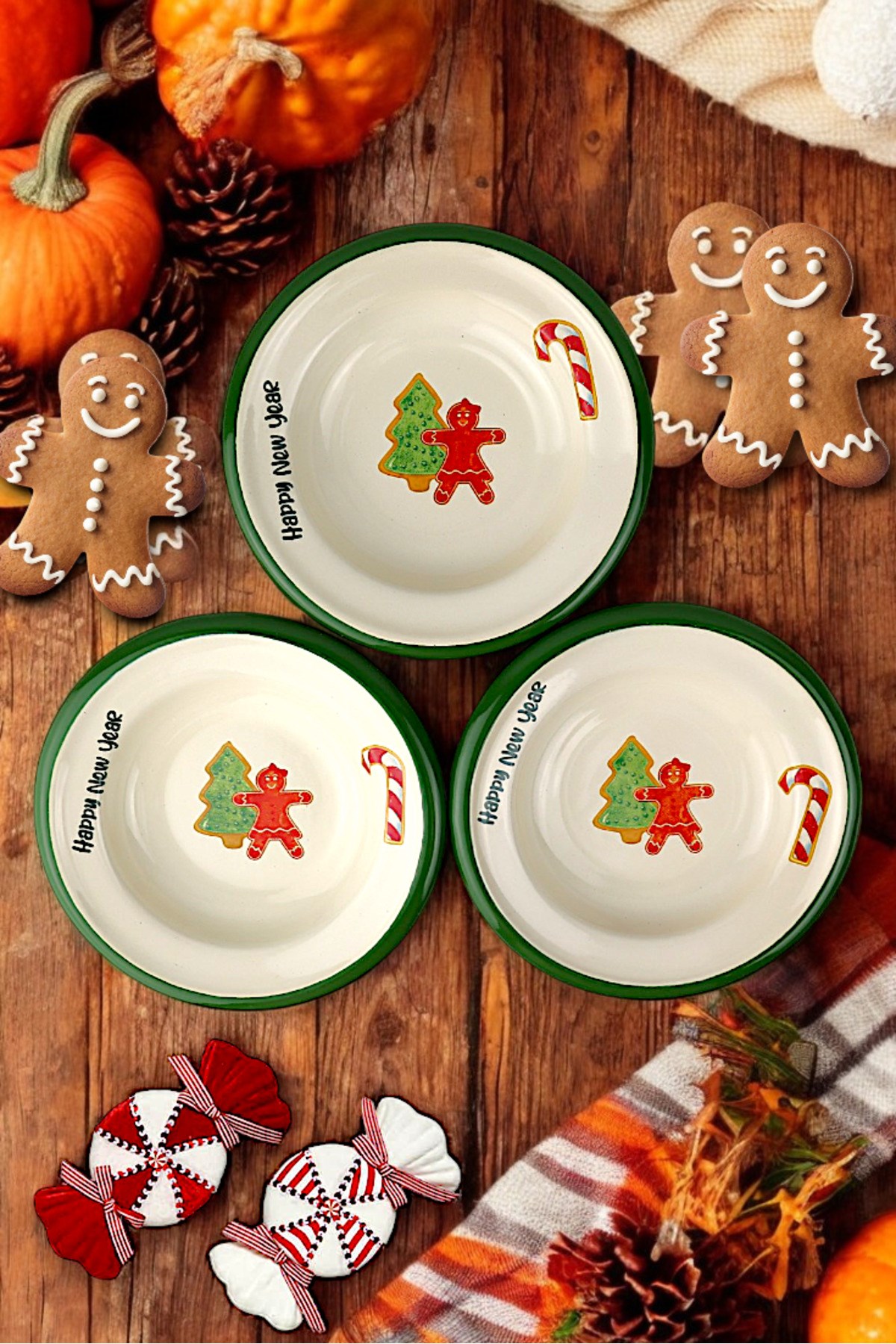 3 Parça 14Cm Emaye Tabak Set ,Kahvaltı Tabağı,Reçellik, Zeytin, Peynir Tabağı, Çeyiz, Yılbaşı Hediye