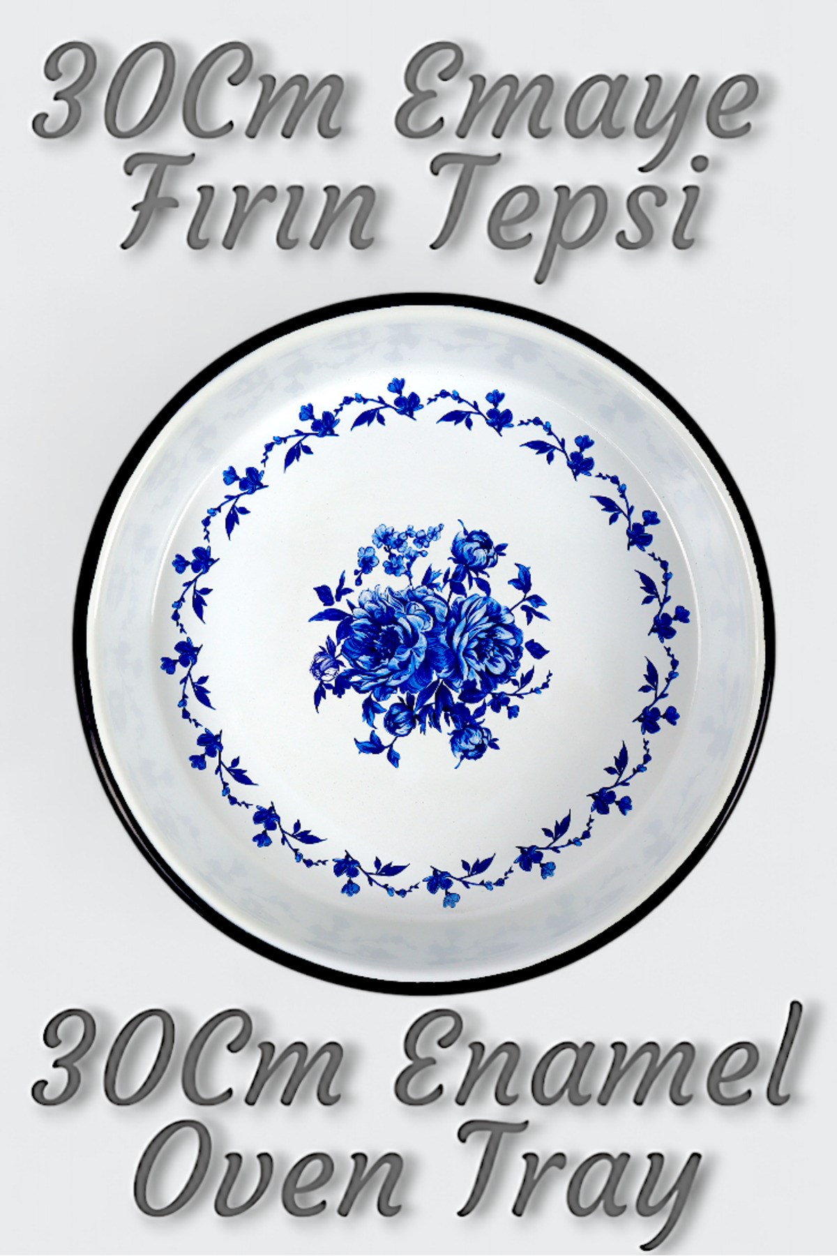 30 No Emaye Fırın Tepsi Yuvarlak Tepsi 30 Cm