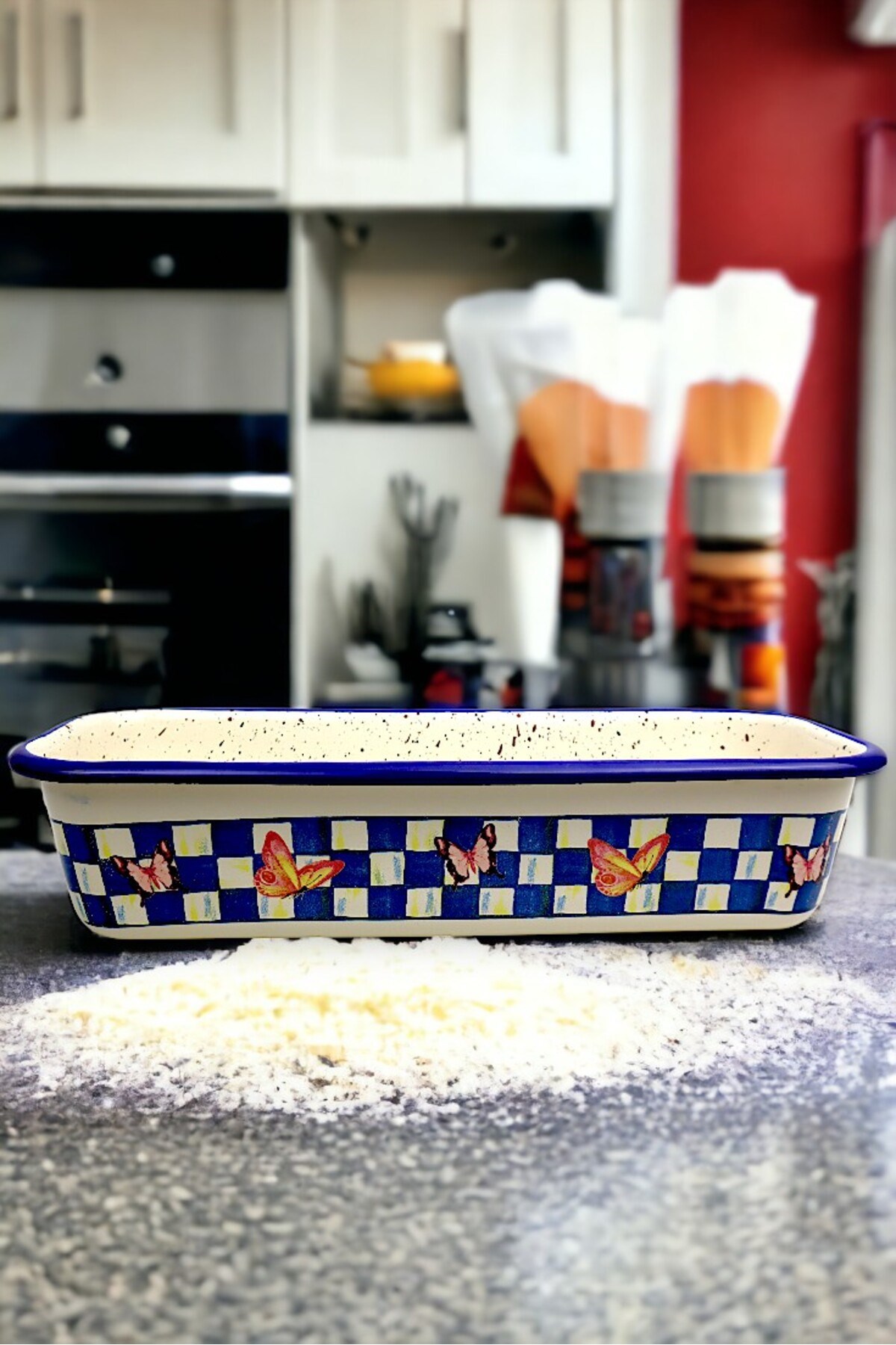 30/13 Emaye Baton Kek Ekmek Kalıbı 1,7Lt Fırın, Pişirme, Pasta, Çeyiz,