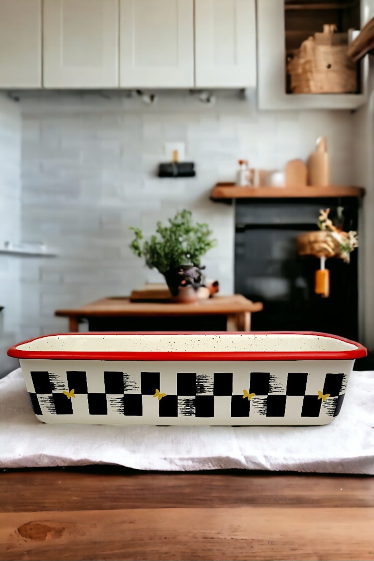 30/13 Emaye Baton Kek Ekmek Kalıbı 1,7Lt Fırın, Pişirme, Pasta, Çeyiz,