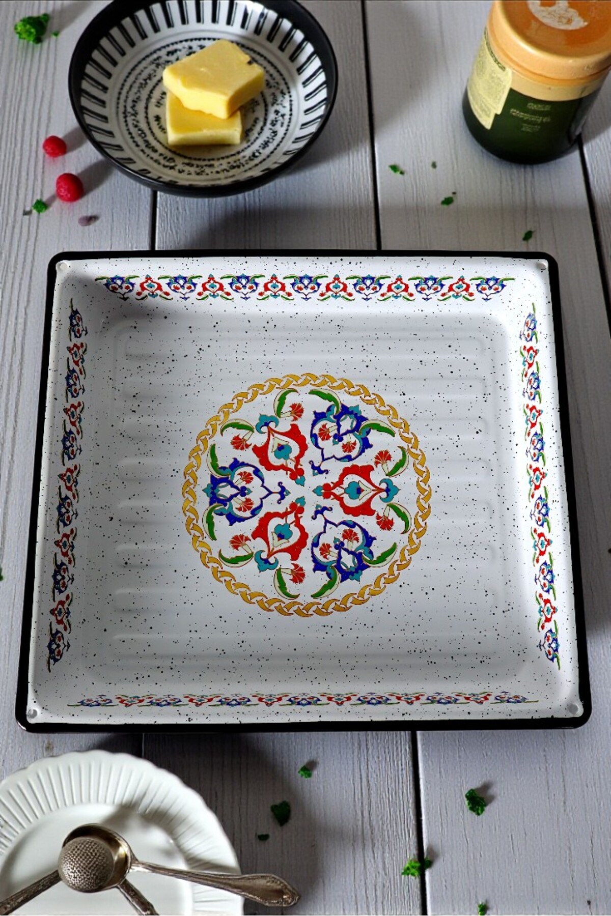 34x37 No Emaye Fırın Tepsi Dikdörtgen Tepsi 37 Cm