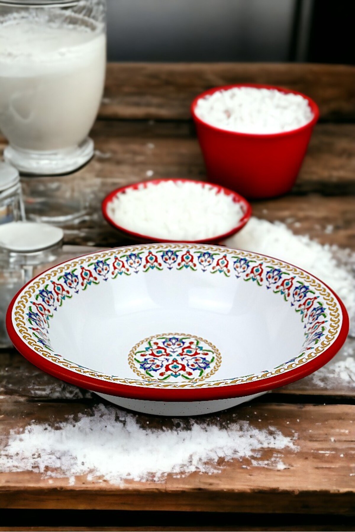 36 Cm 4,5 Litre Emaye Leğen Çırpma ve Karıştırma Kabı, Hamur Leğeni. Meyvelik. Çeyiz.  Büyük Kase