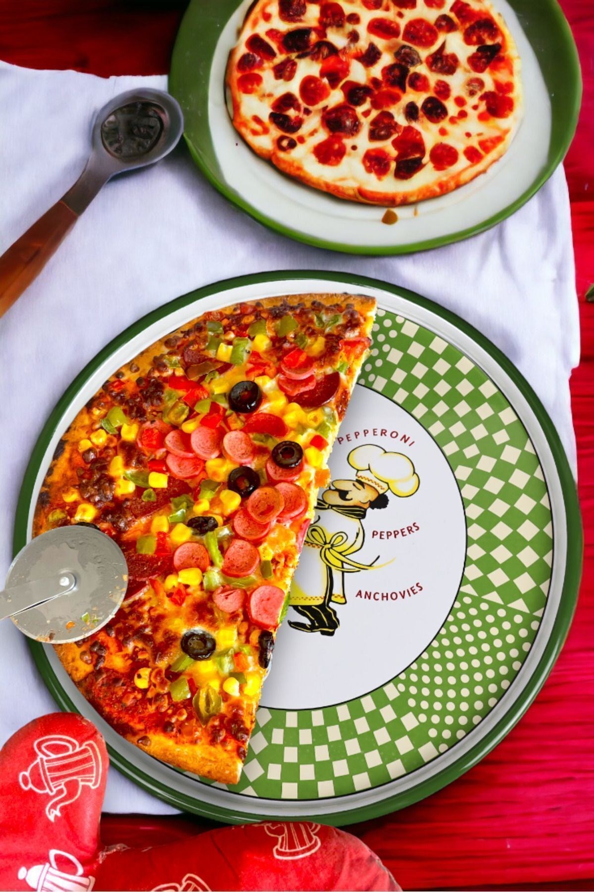 36 No Pizza Tabağı Tepsisi Supla Pasta Tabağı Servis Tabağı Fırın Tepsisi 36cm