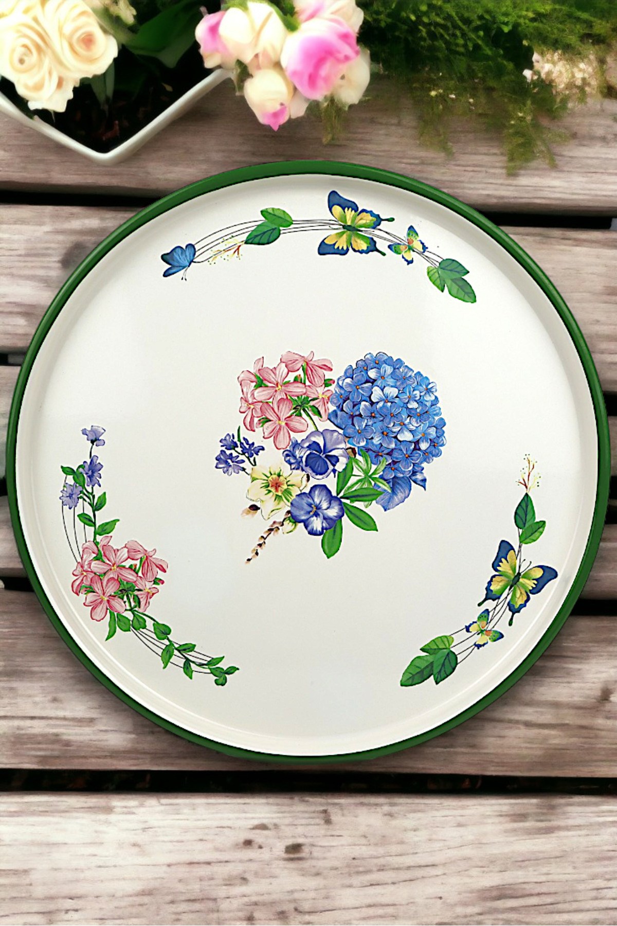 36 No Sunum Servis Tabağı Tepsisi Supla Pasta Tabağı Servis Tabağı Çeyiz Hediye ~ 36cm