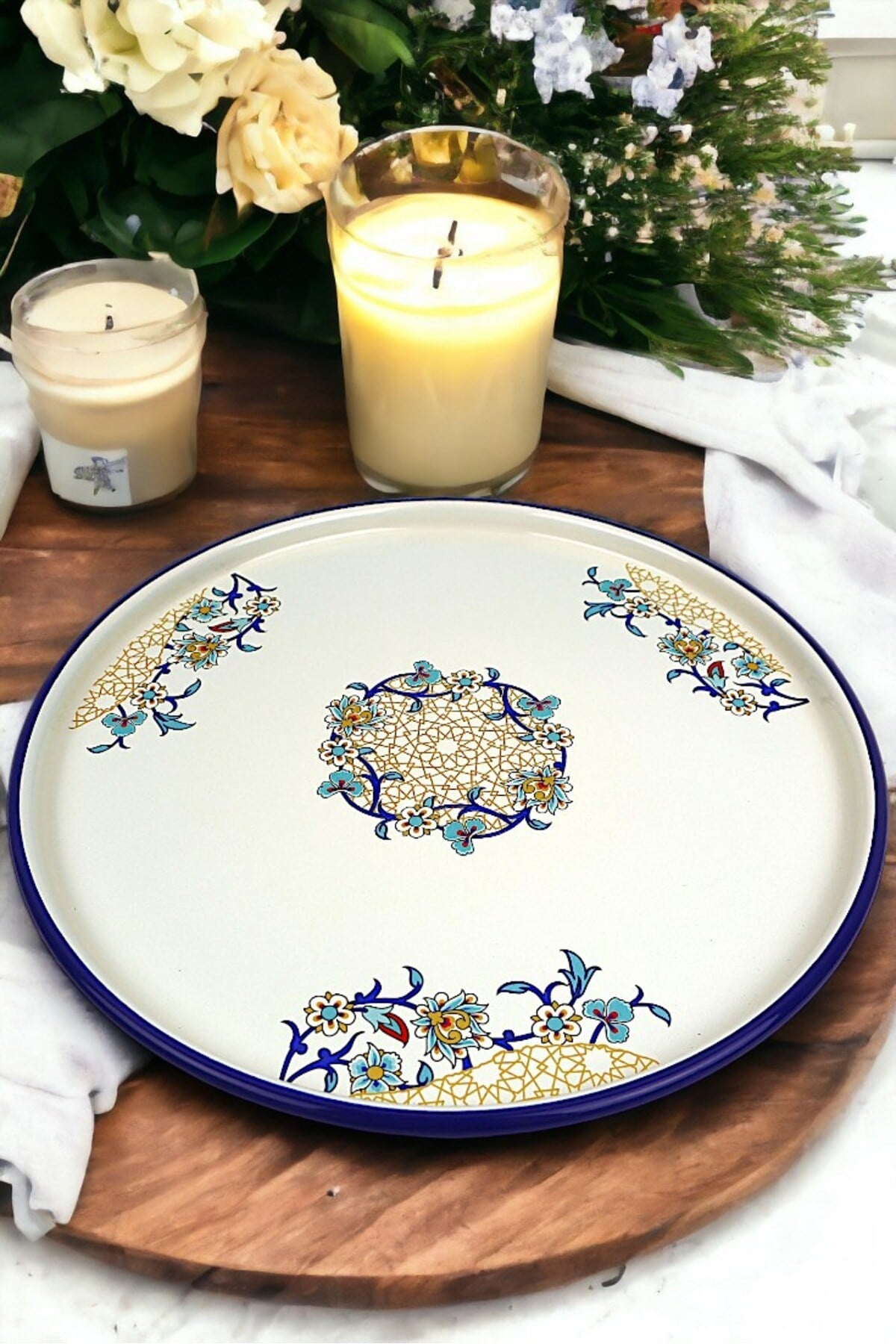 36 No Sunum Servis Tabağı Tepsisi Supla Pasta Tabağı Servis Tabağı Çeyiz Hediye ~ 36cm