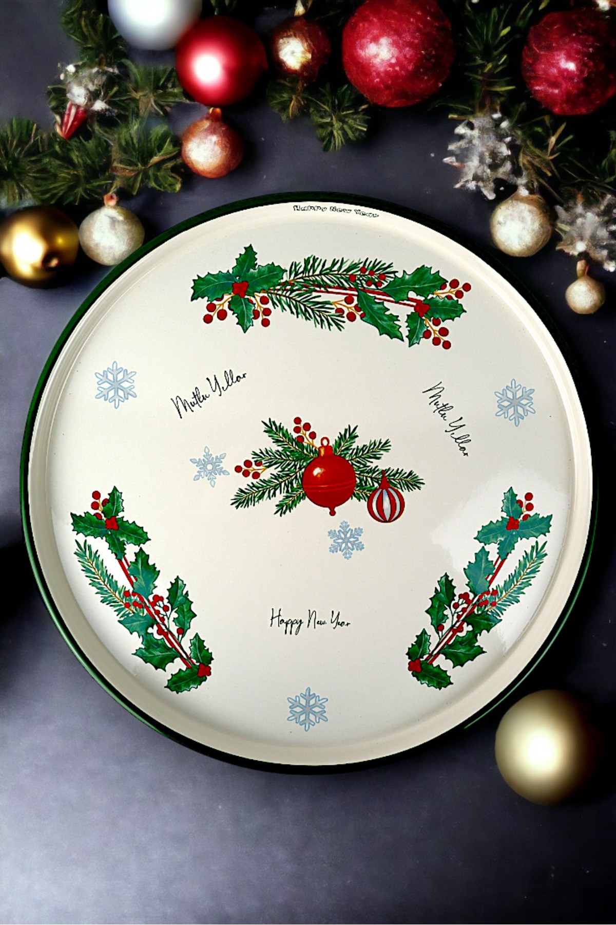 36 No Sunum Servis Tabağı Tepsisi Supla Pasta Tabağı Servis Tabağı Çeyiz Hediye ~ 36cm