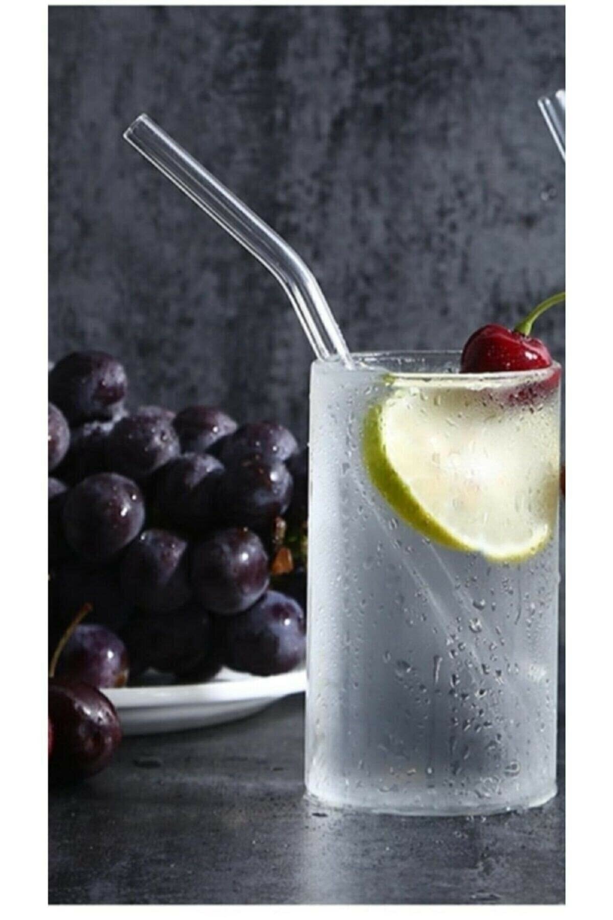6 Adet Eğimli Şeffaf Cam Pipet, 6'Lı Pipet -20 Cm
