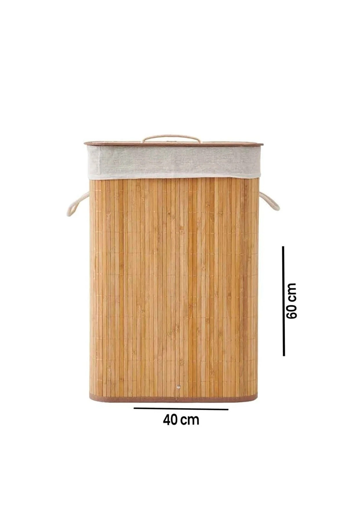 Bambu Dikdörtgen Çamaşır Sepeti - 60 lt