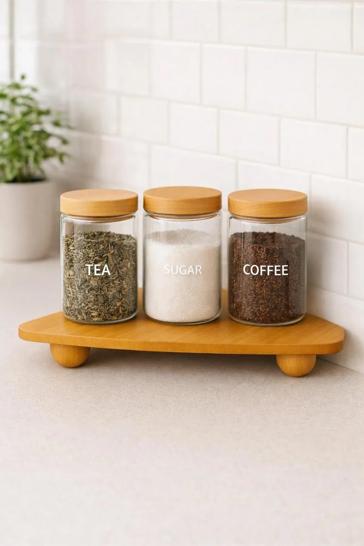 Bambu Üçgen Köşe Rafı – Banyo & Mutfak Tezgah Üstü Organizer