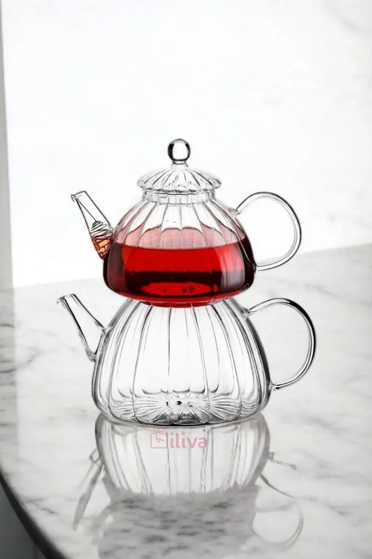 Borosilikat Cam Çaydanlık Takımı | İndüksiyon Uyumlu (0.65L / 1.1L)