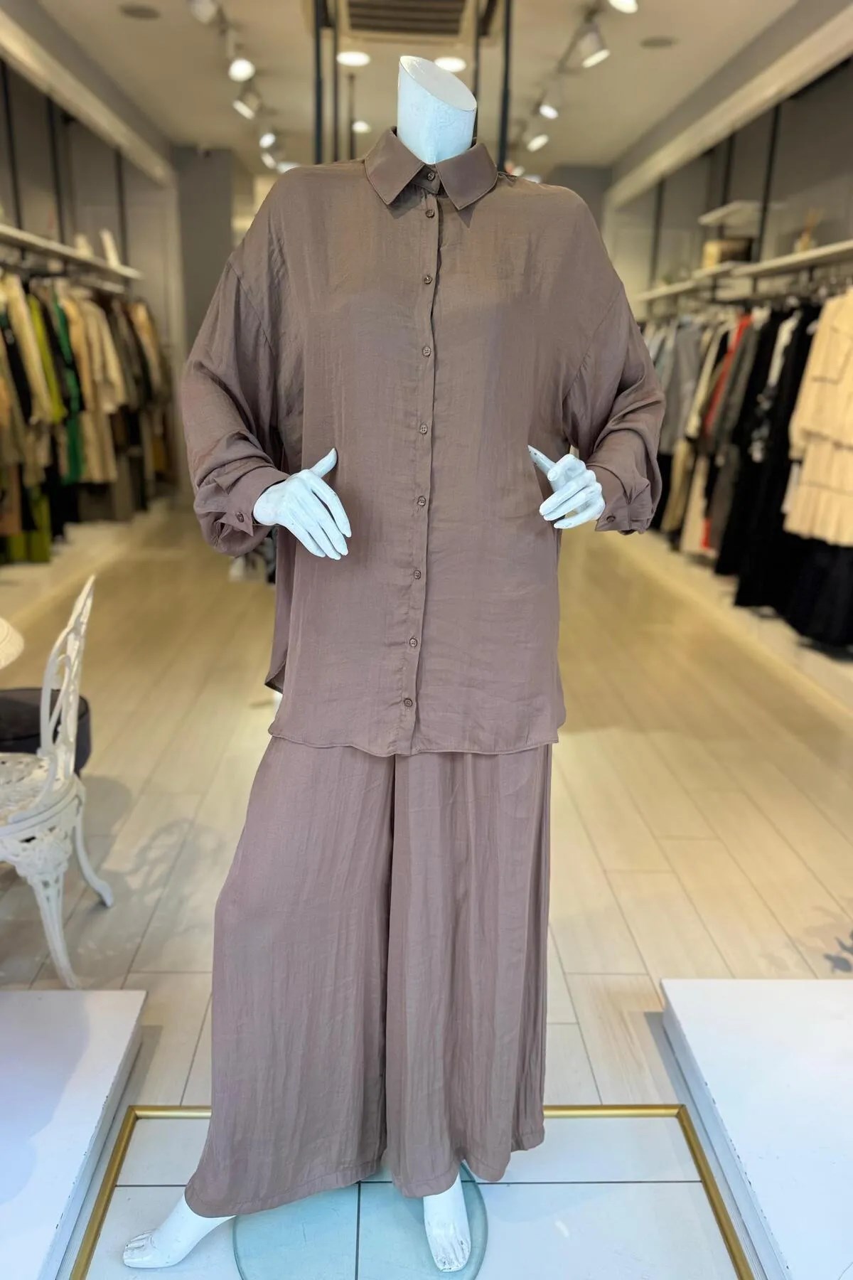 CEREMONY Önden Düğmeli Pantolonlu Tunik Takım