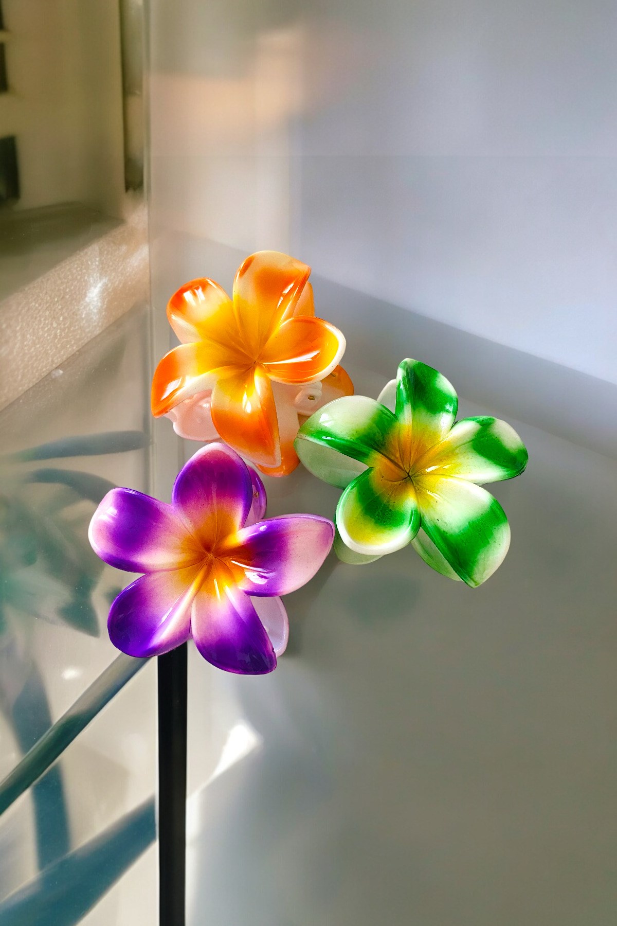 Çicek Model 3 Adet Büyük Boy 8 Cm Parlak Mandal Lotus Toka