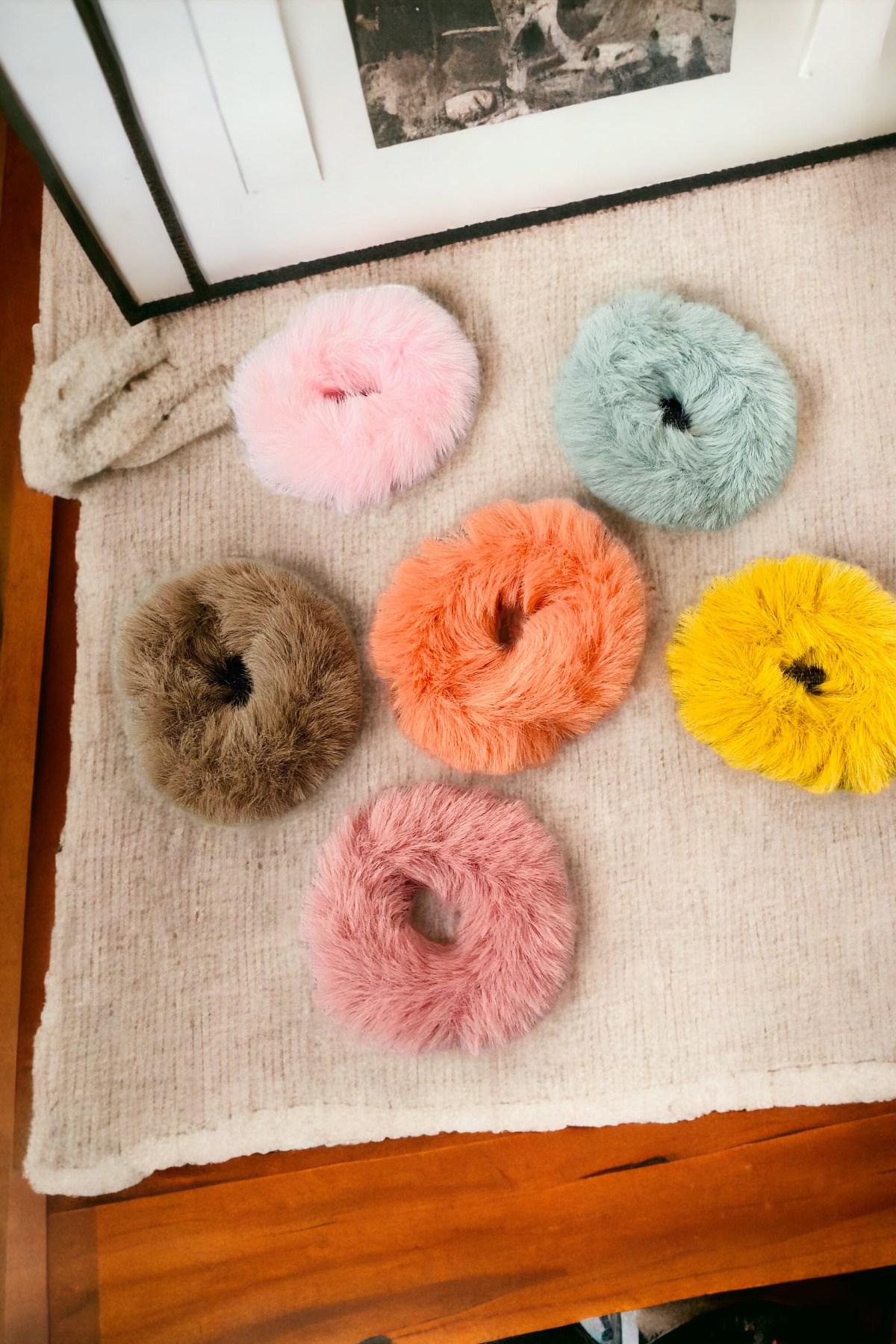Çocuk 6 Adet Peluş Model Renkli Lastik Toka