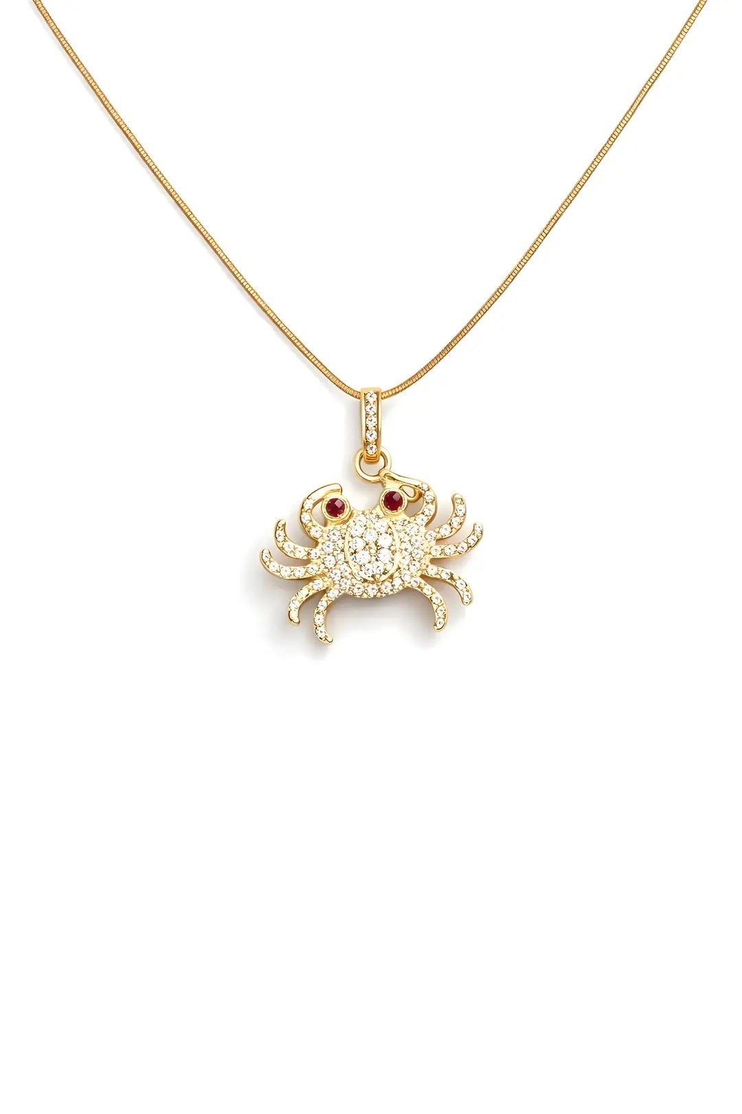 Crabby Taşlı Gold Kolye