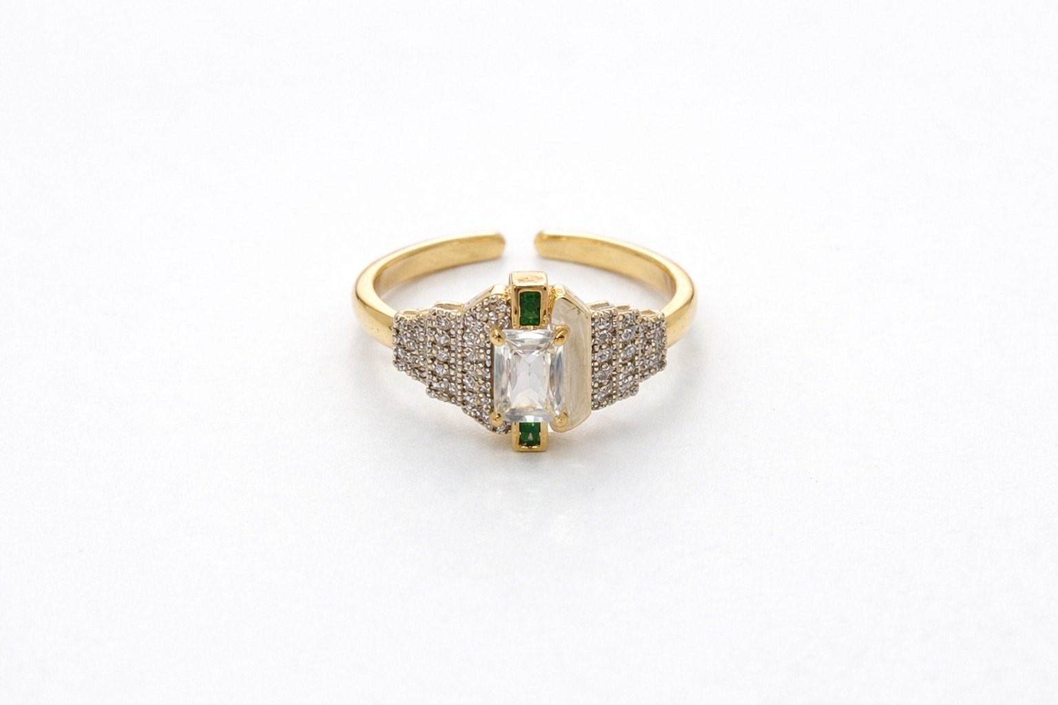 Crystal Frame Gold Yüzük