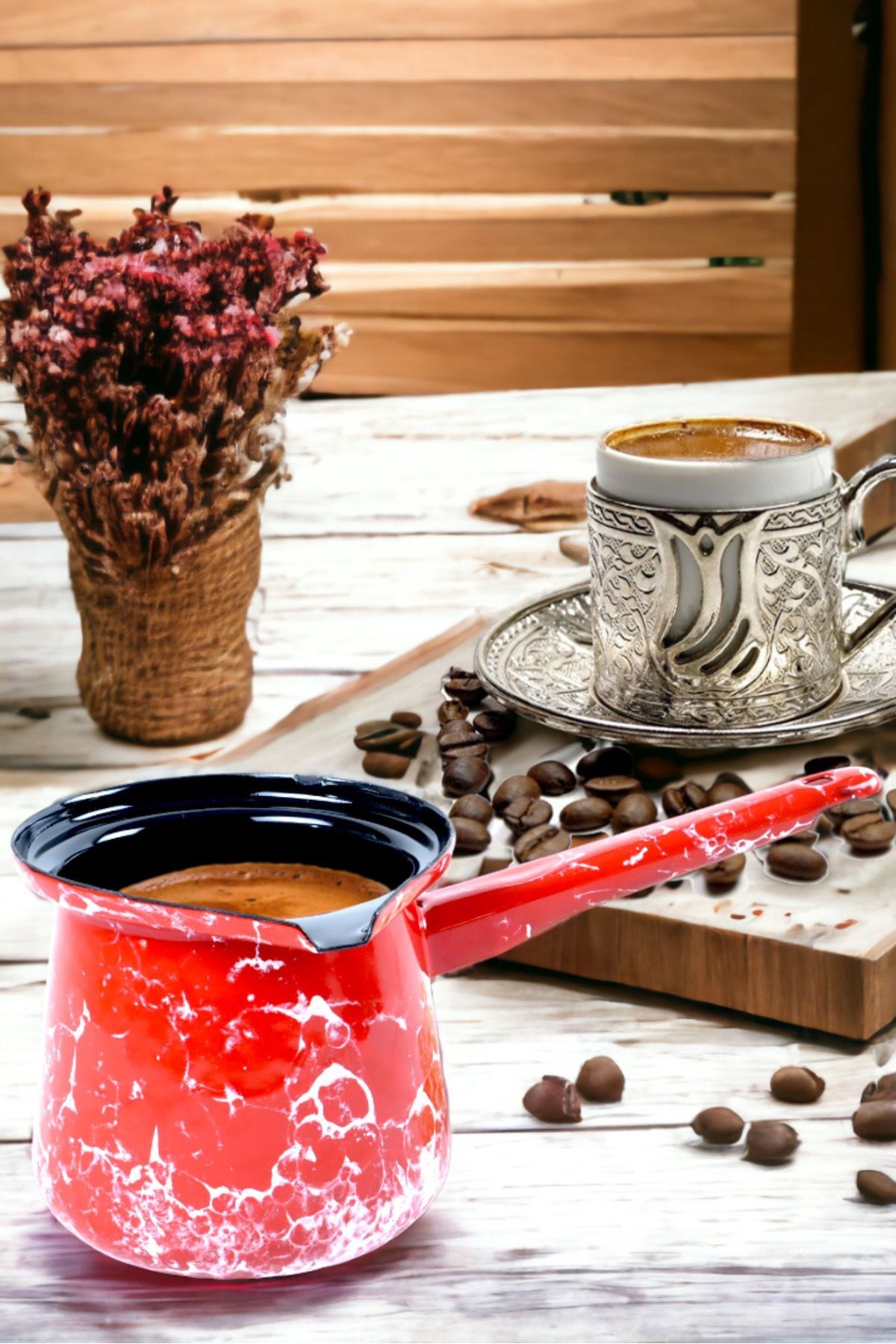 Emaye Cezve 600 ml Türk kahvesi Sütlük Kamp Sosluk Yumurta Haşlama Mama Pişirme