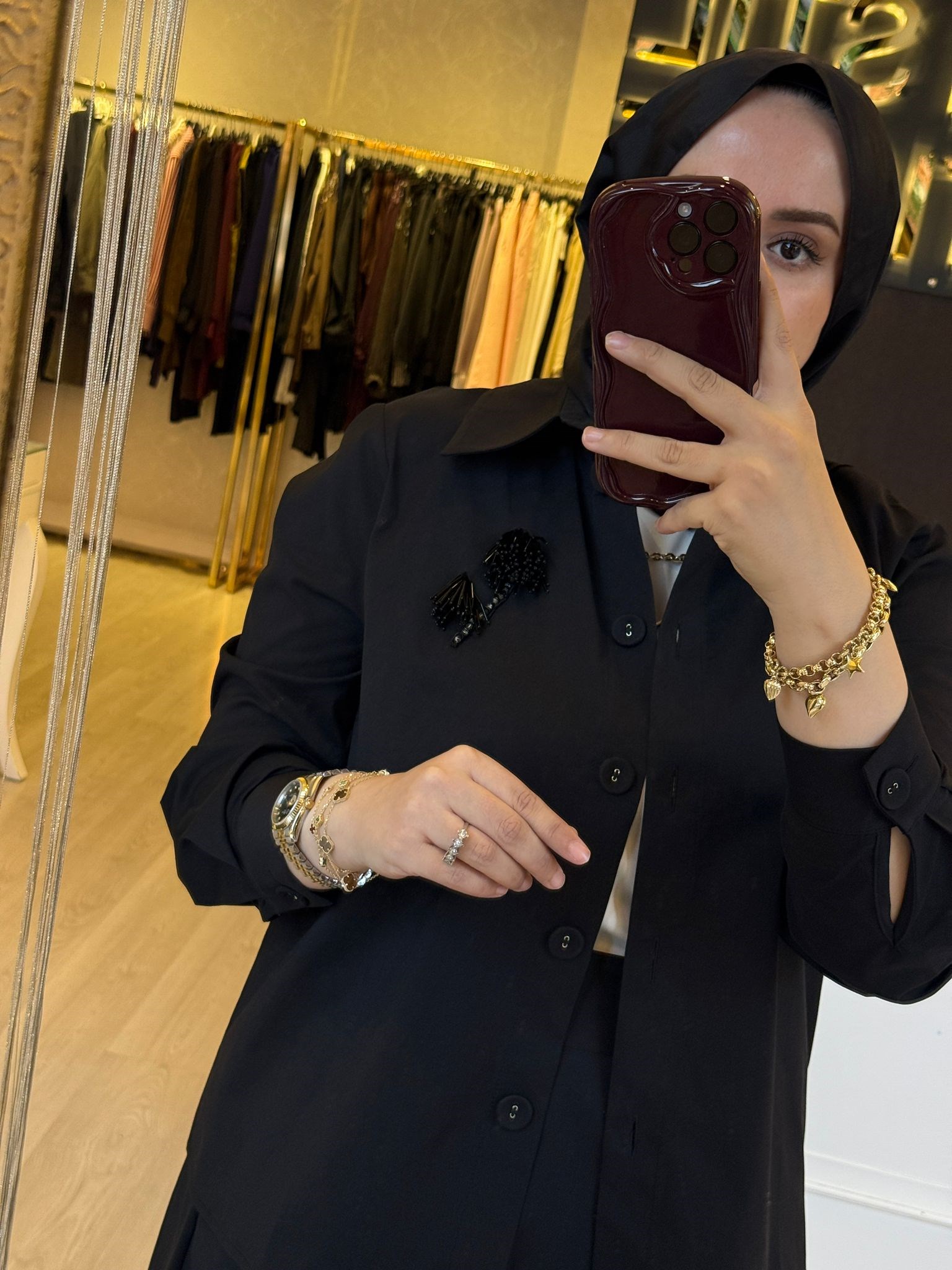 EXQUİSE Kumaş Düğmeli Rahat Malayah Gömlek