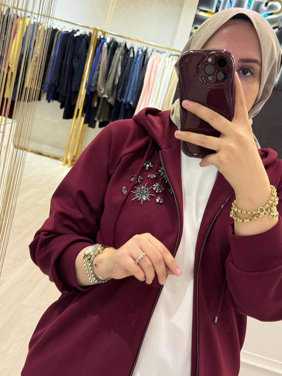 EXQUİSE Taş Detaylı Mariela Örme Sweatshirt