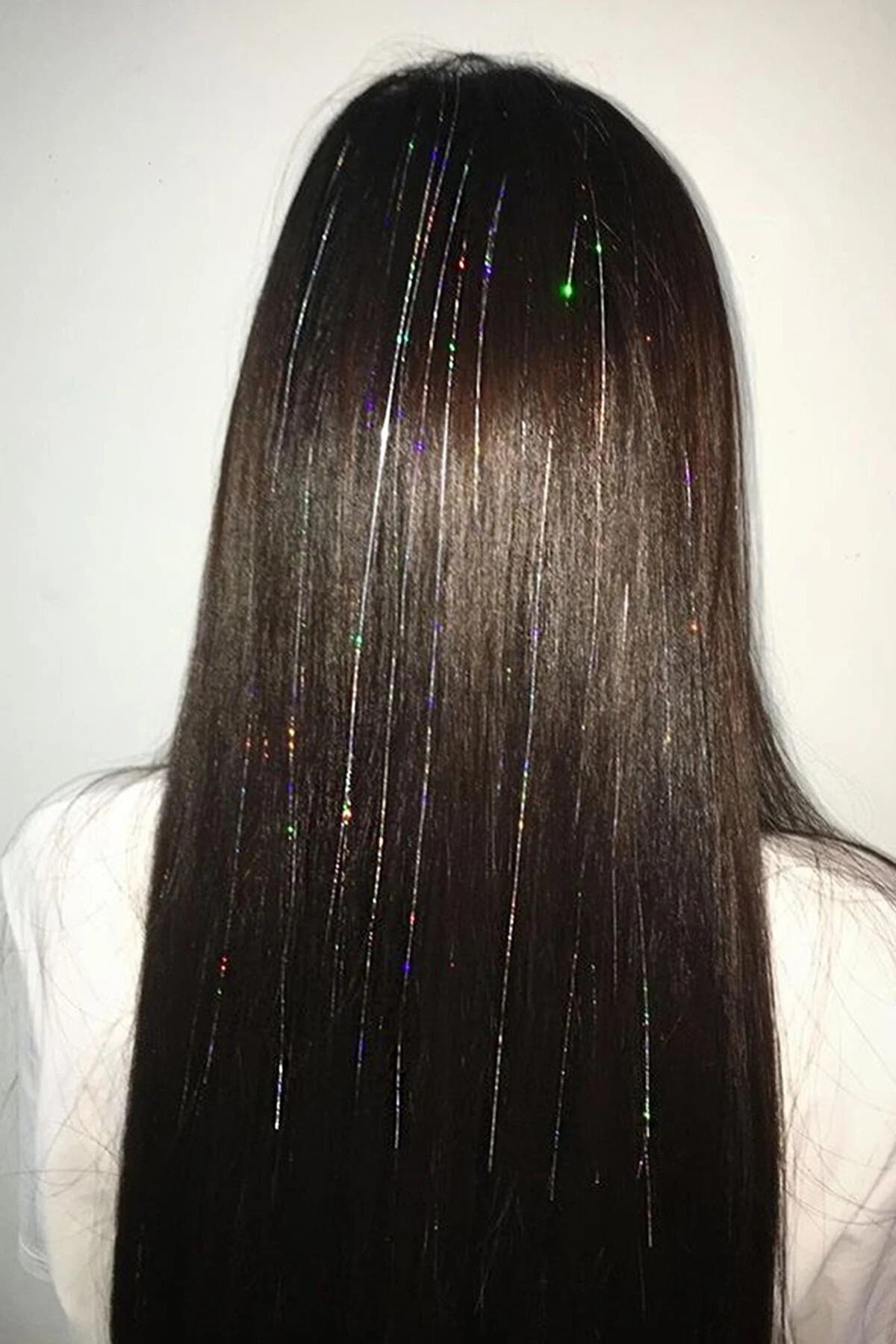 Gri Renk Simli Saç Aksesurı/ Saç Işıltısı Yan Postiş Hair Tinsel Shiny Hair